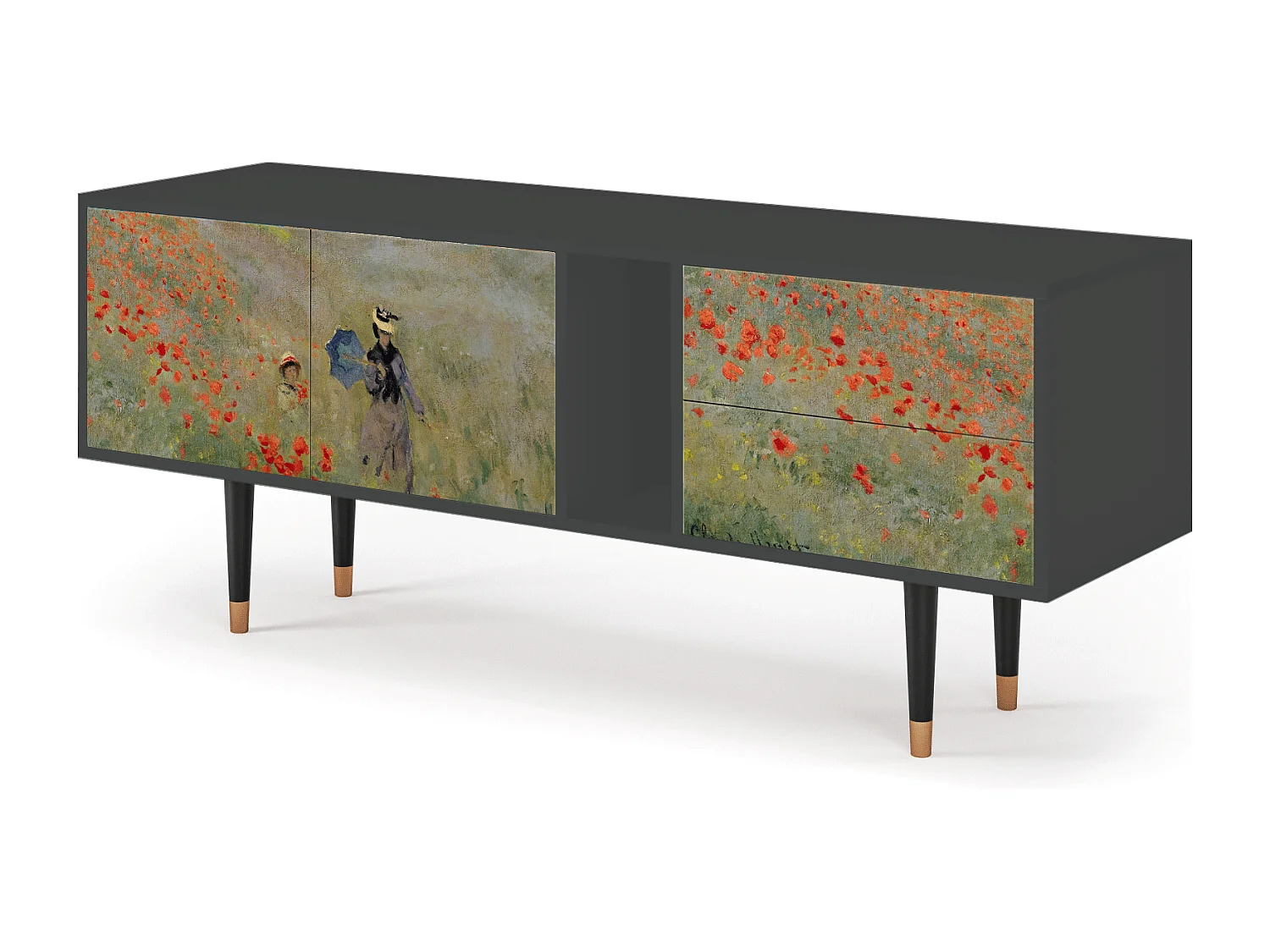 Mueble de TV - 170х69х48 cm - T1 - The Poppy Field   , Antracite
