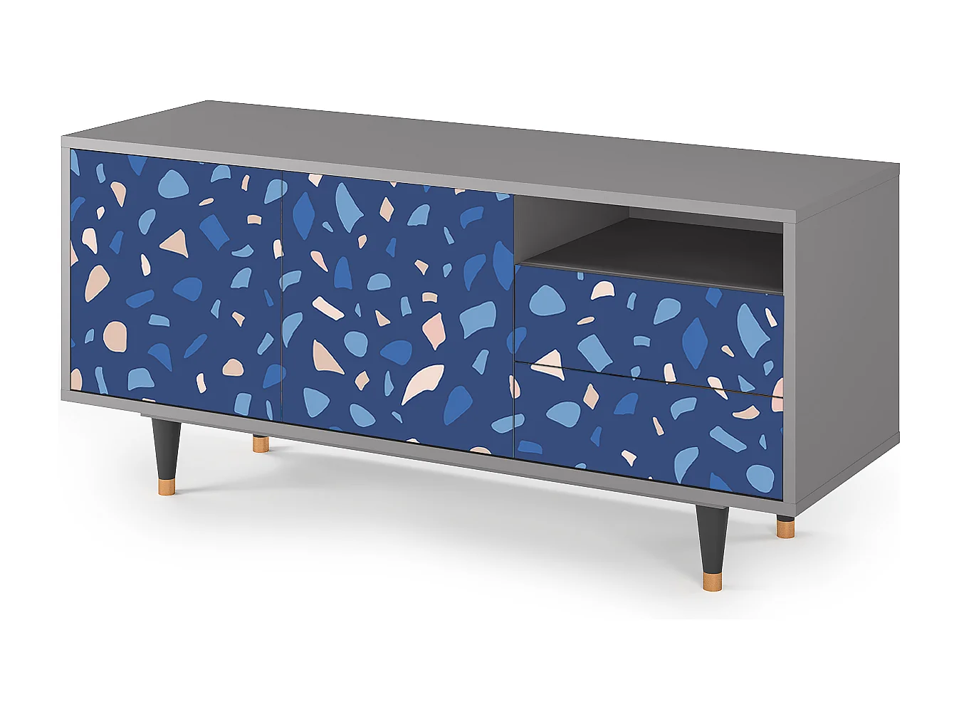 TV-Möbel - 125х56х41 cm - T7 - Soap Whirpool, Grau