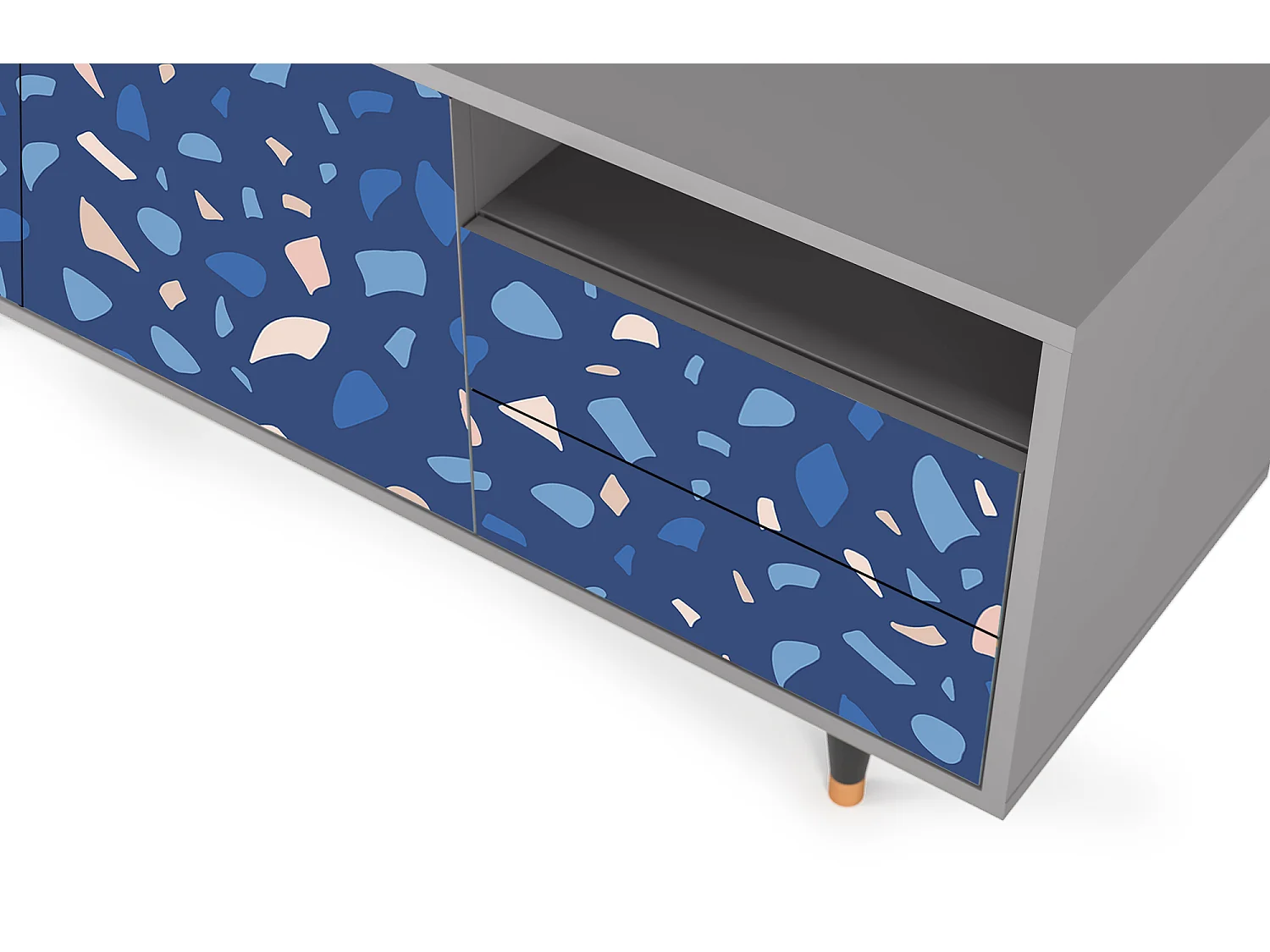 TV-Möbel - 125х56х41 cm - T7 - Soap Whirpool, Grau