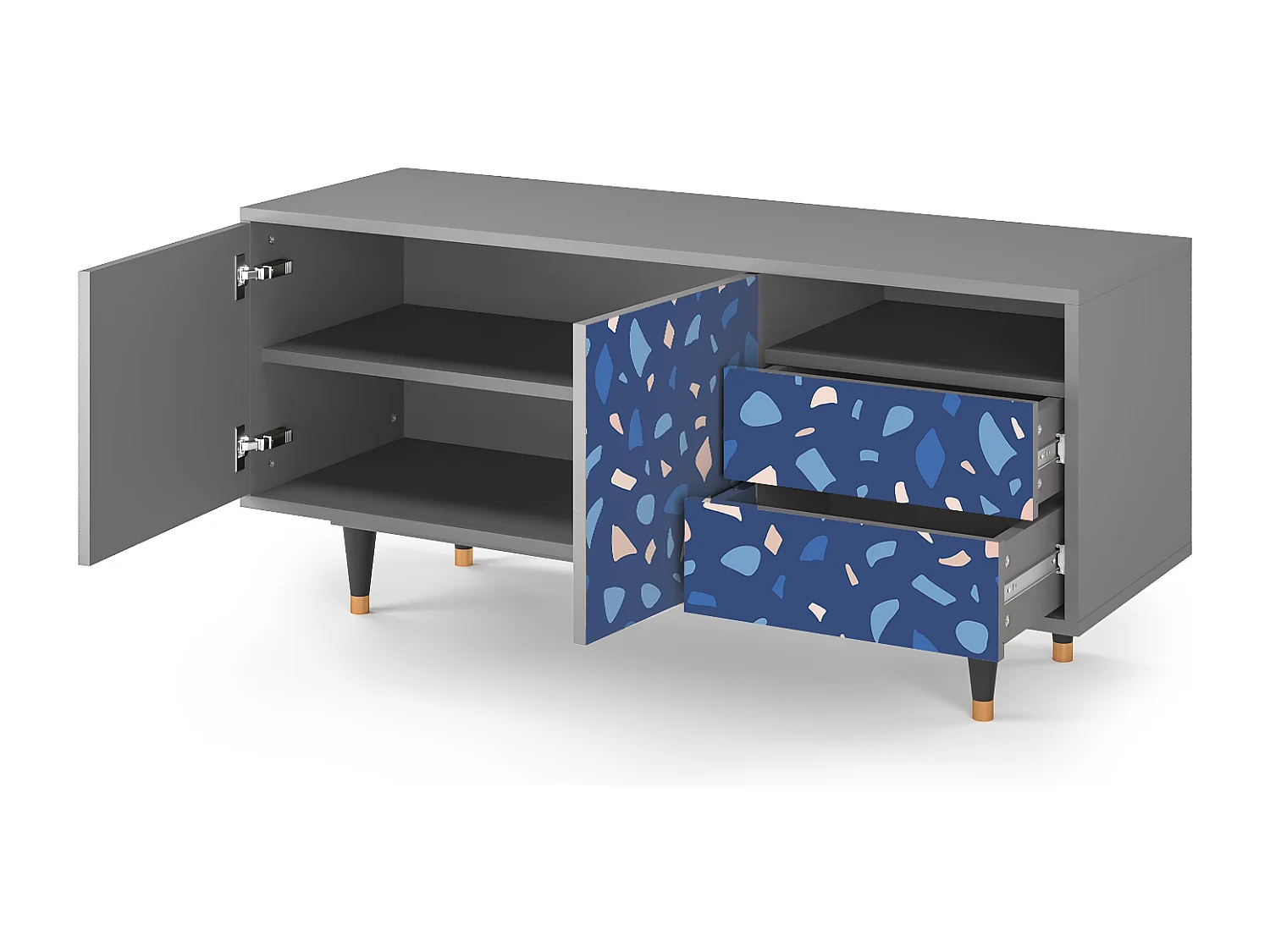 TV-Möbel - 125х56х41 cm - T7 - Soap Whirpool, Grau