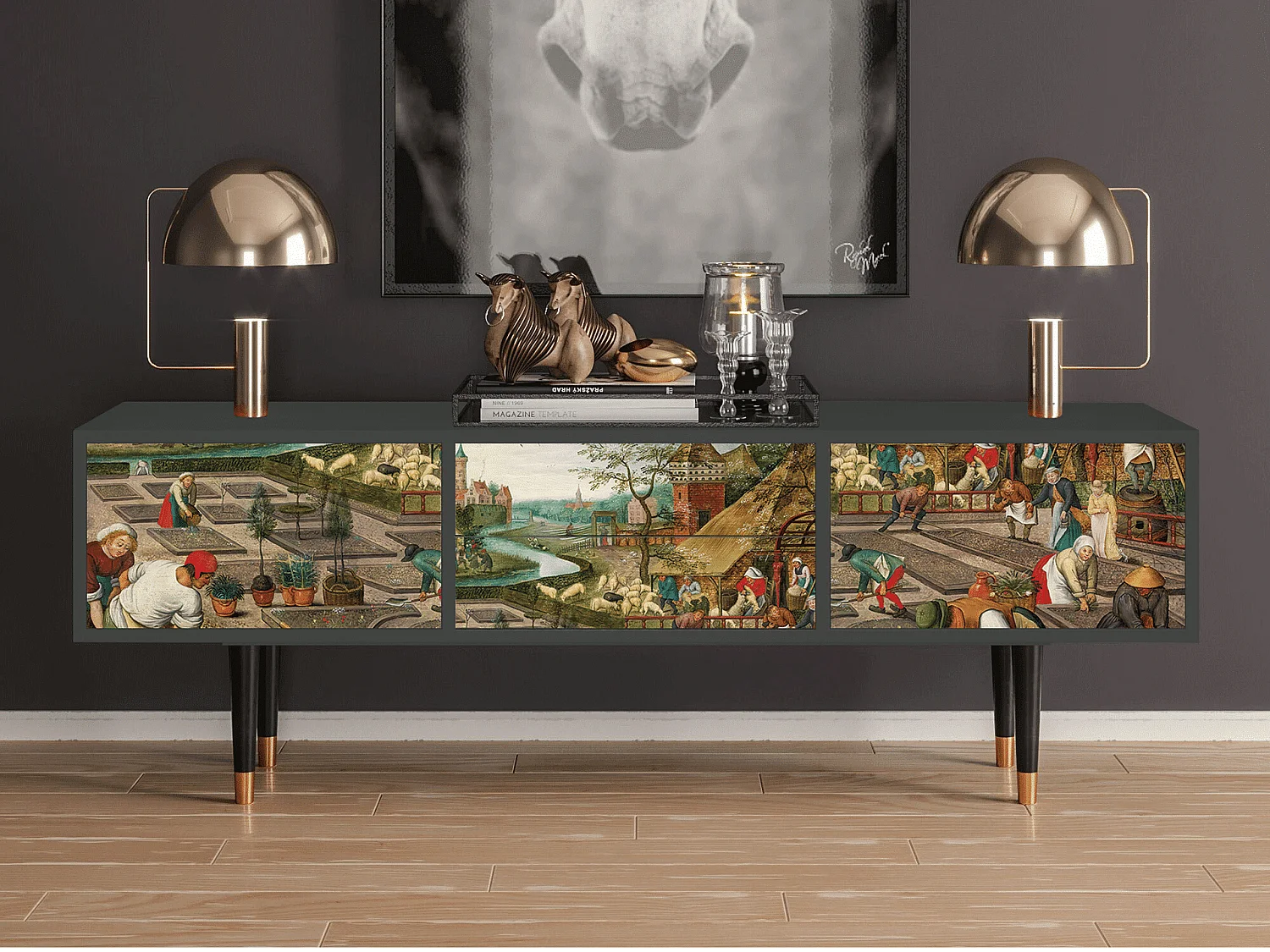 Meuble TV - 170х59х48 cm - T4 - The Younger - Spring, Anthracite