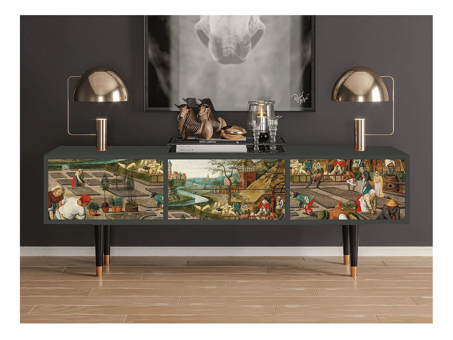 Meuble TV - 170х59х48 cm - T4 - The Younger - Spring, Anthracite