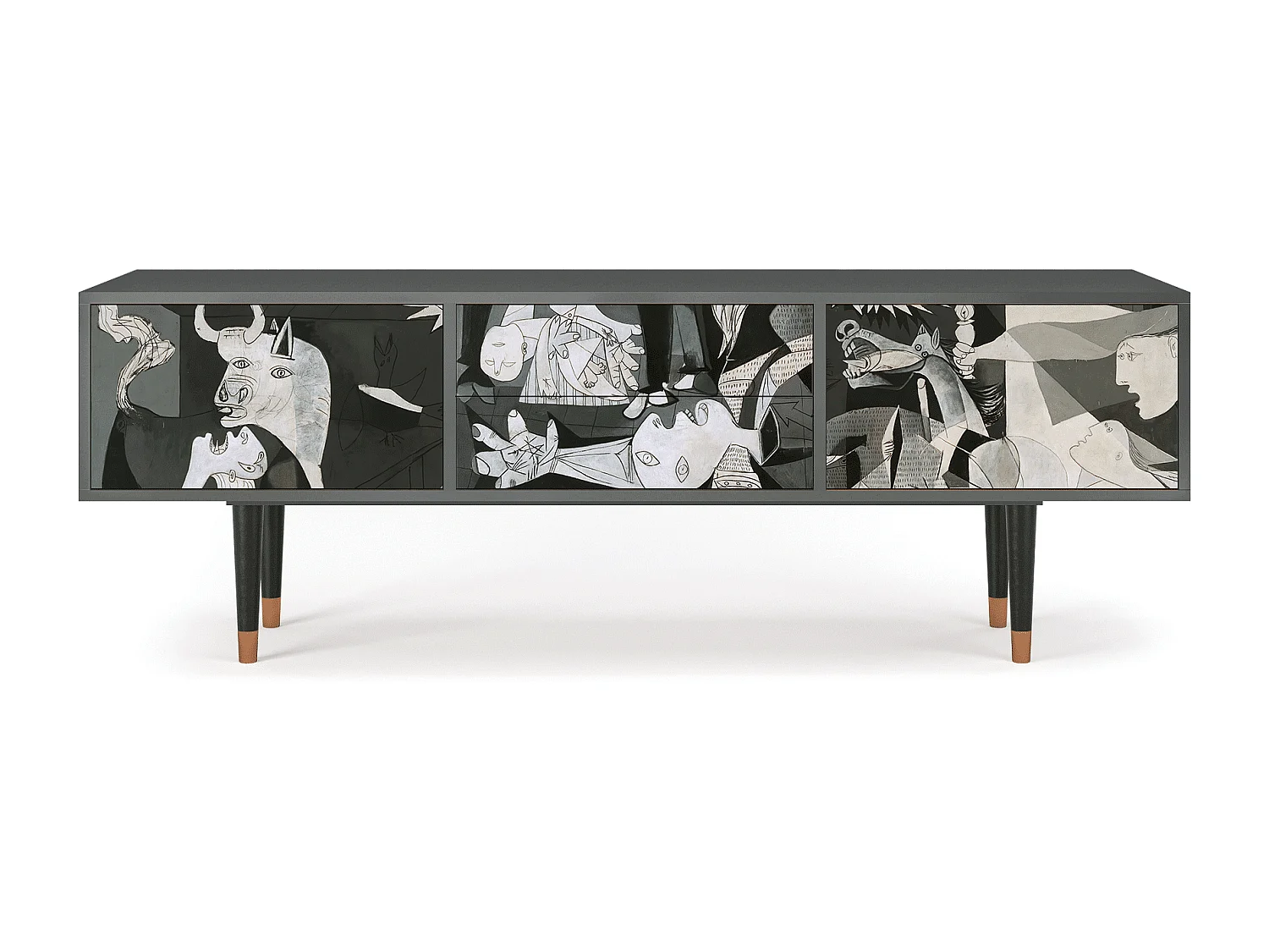 TV-meubel - 170х59х48 cm - T4 - Guernica by Picasso, Antraciet