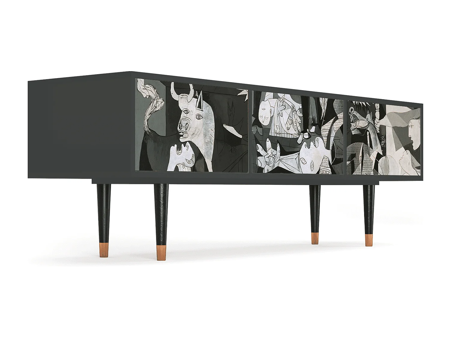 TV-meubel - 170х59х48 cm - T4 - Guernica by Picasso, Antraciet
