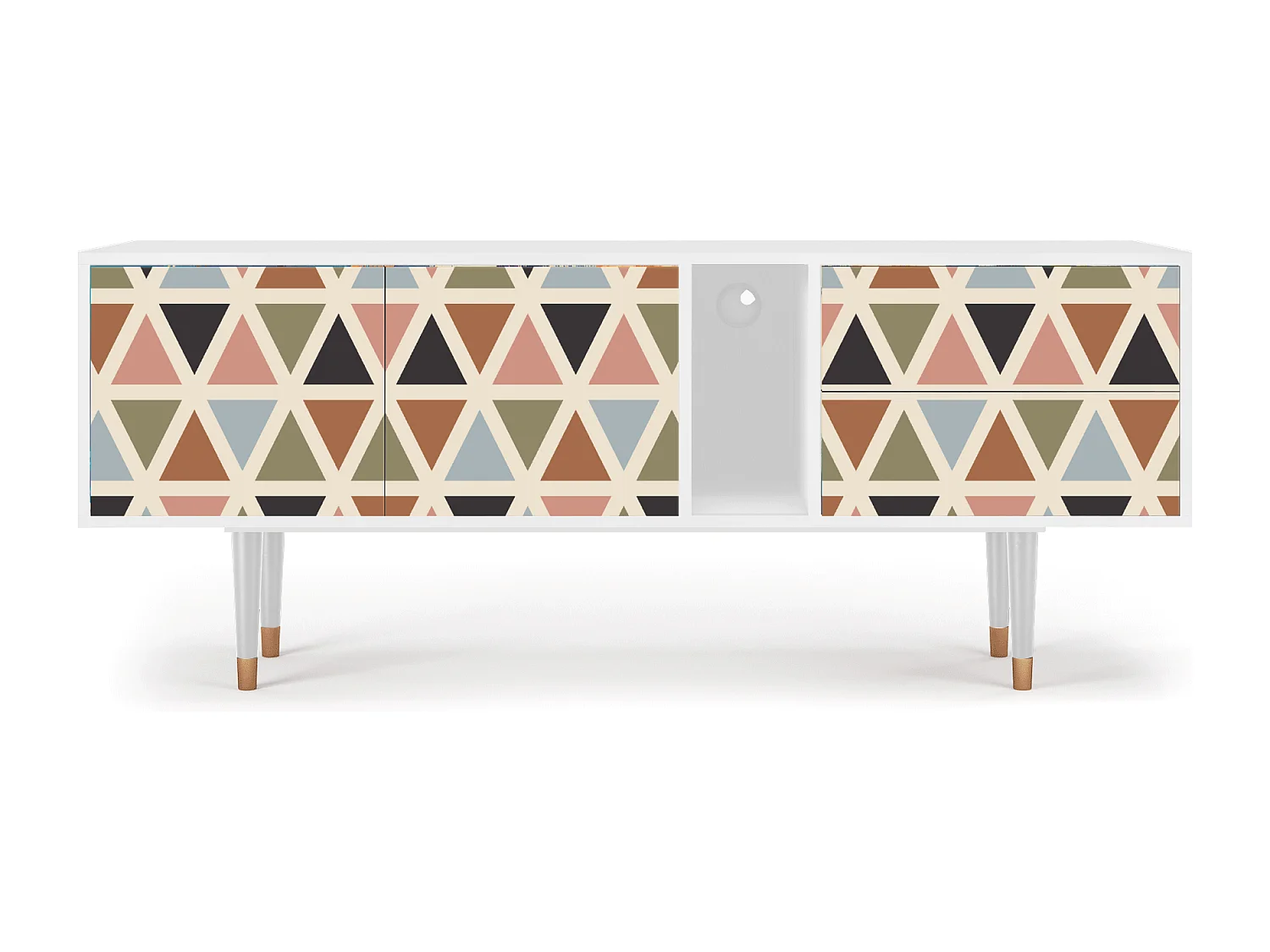 Szafka RTV - 170х69х48 cm - T1 - Royal Triangles, Biały