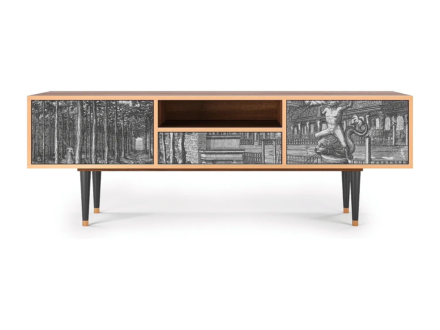 TV-Möbel - 170х59х41 cm - T6 - View of the Piazza, Walnuss