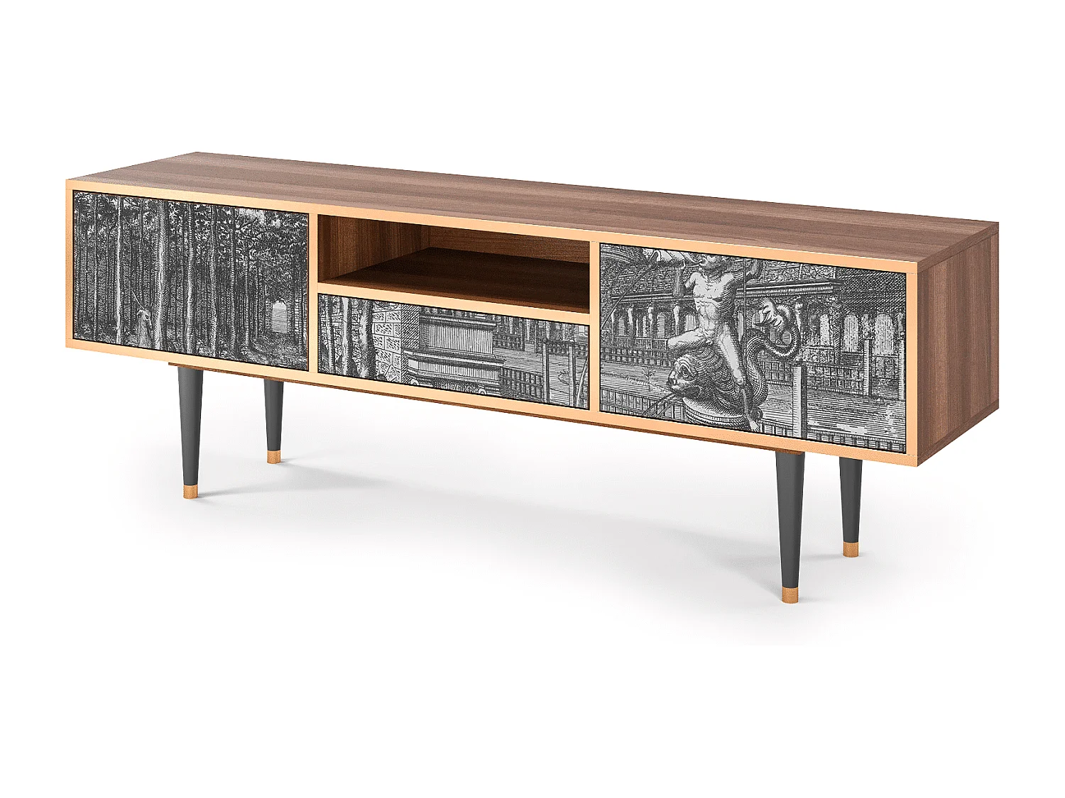 TV-Möbel - 170х59х41 cm - T6 - View of the Piazza, Walnuss