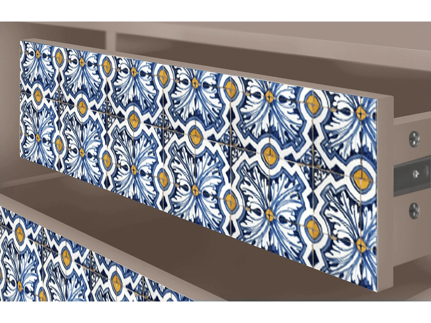 Mueble de TV - 170х59х48 cm - T4 - Lovely Cornflowers, Latte