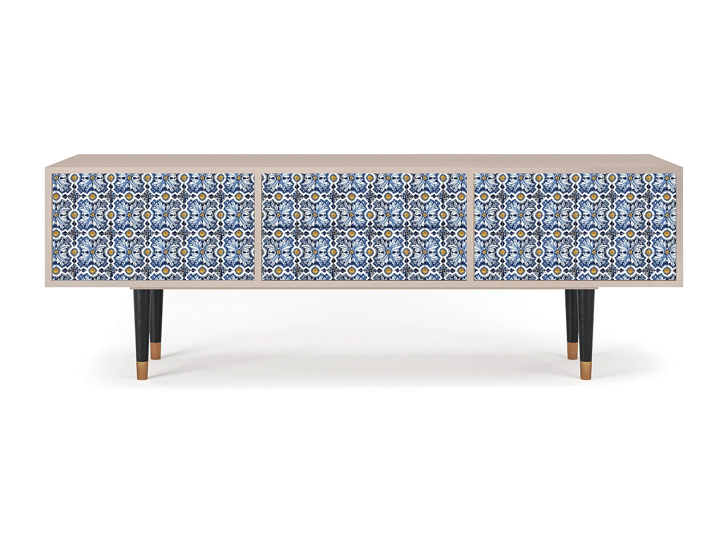 Mobile TV - 170х59х48 cm - T4 - Lovely Cornflowers, Latte