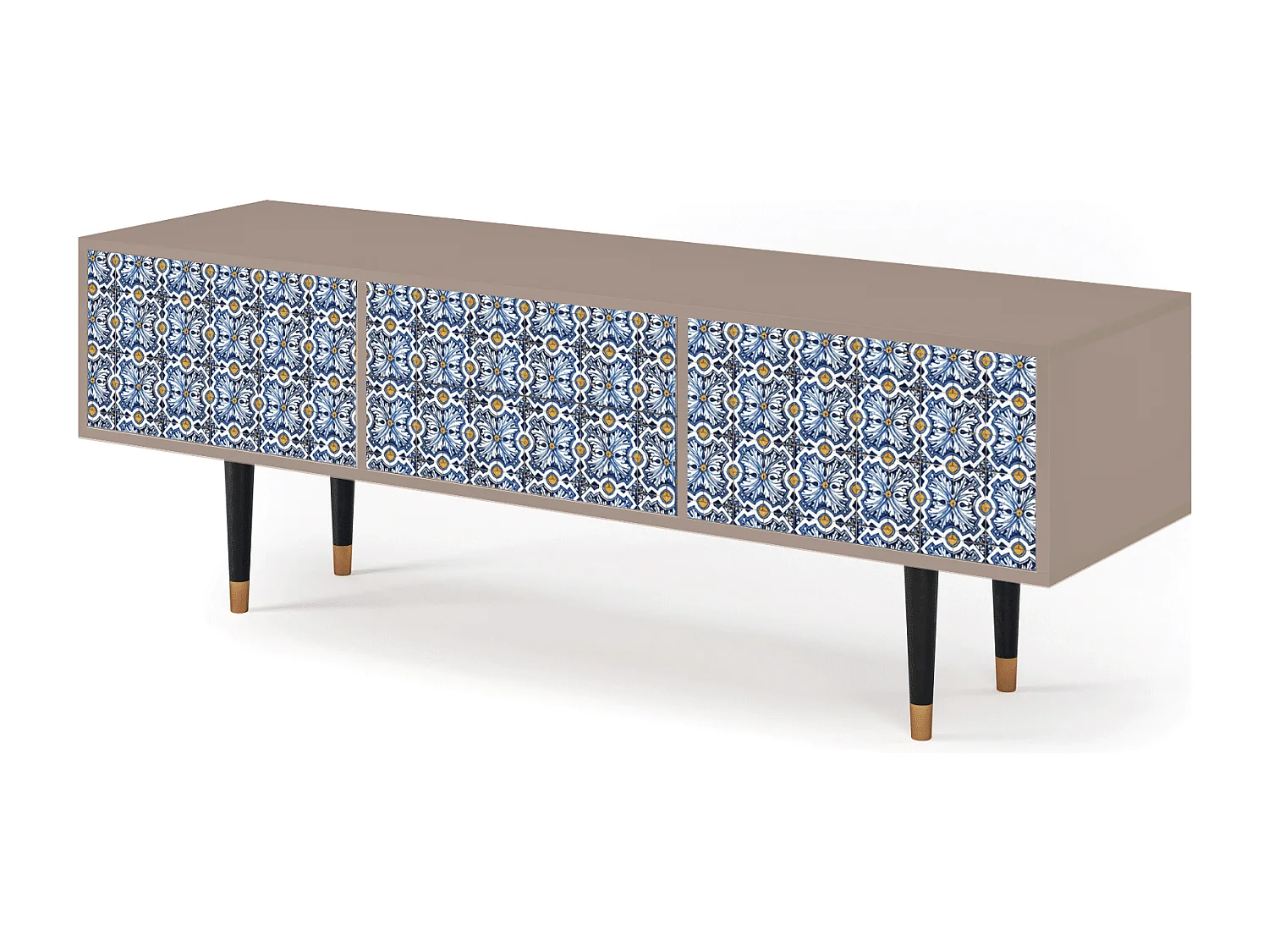 Mobile TV - 170х59х48 cm - T4 - Lovely Cornflowers, Latte