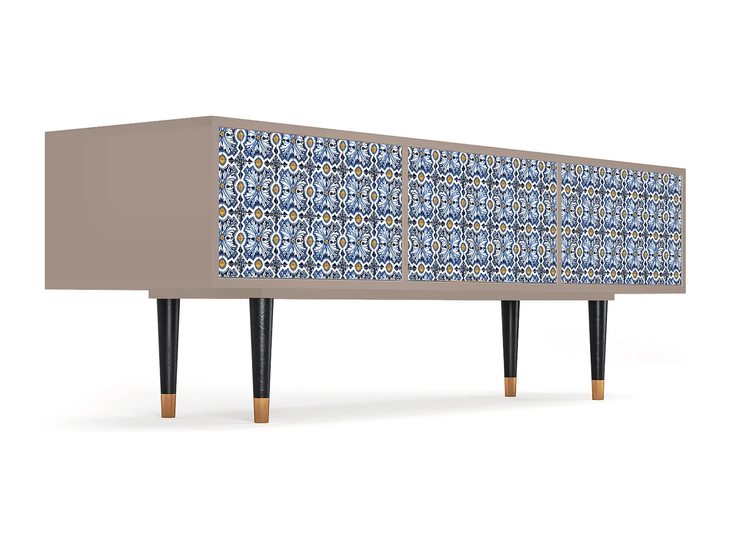 Mobile TV - 170х59х48 cm - T4 - Lovely Cornflowers, Latte