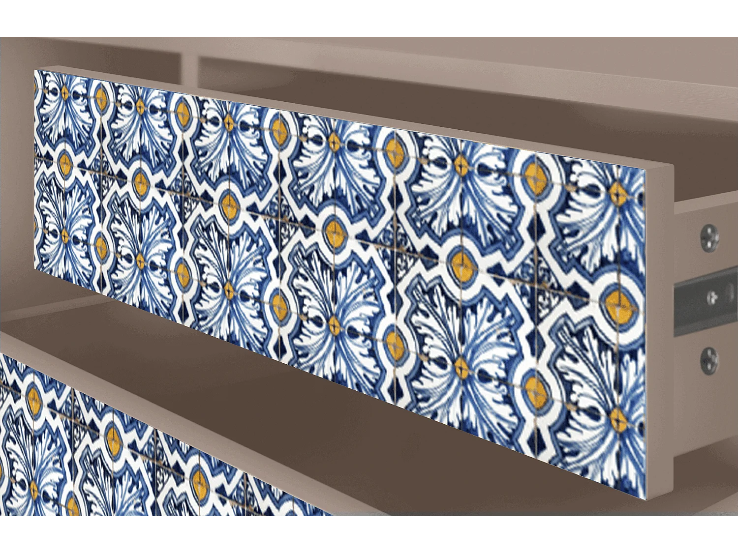 Mobile TV - 170х59х48 cm - T4 - Lovely Cornflowers, Latte