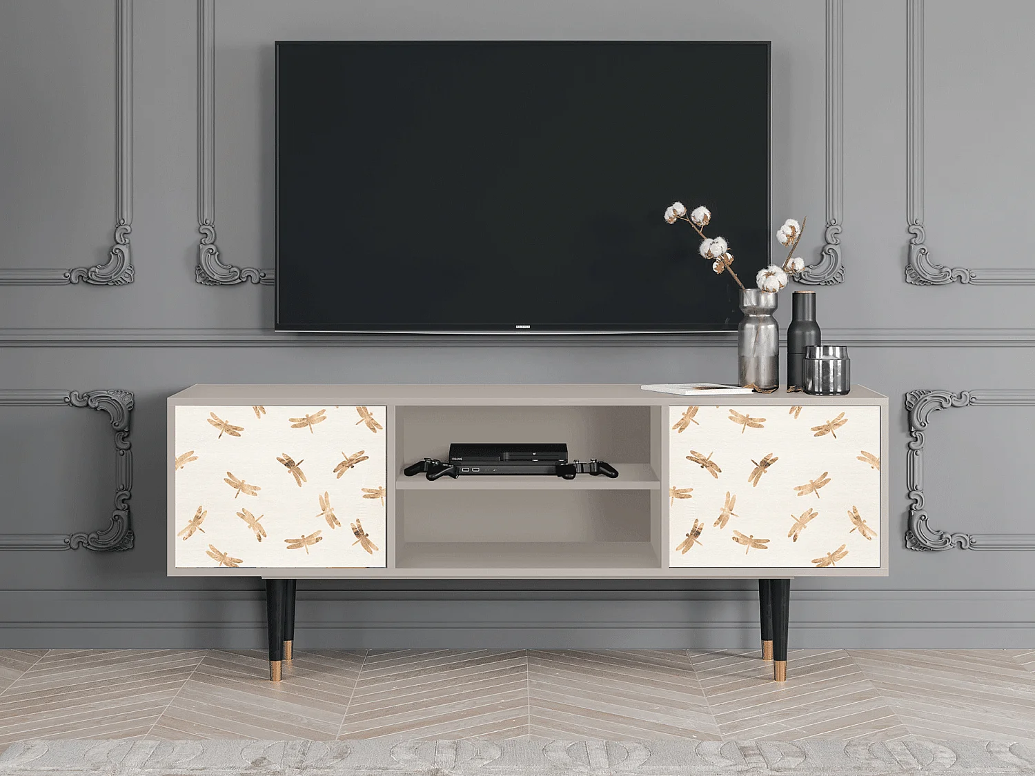 Meuble TV - 170х69х48 cm - T2 - Nude Dragonflies, Sable