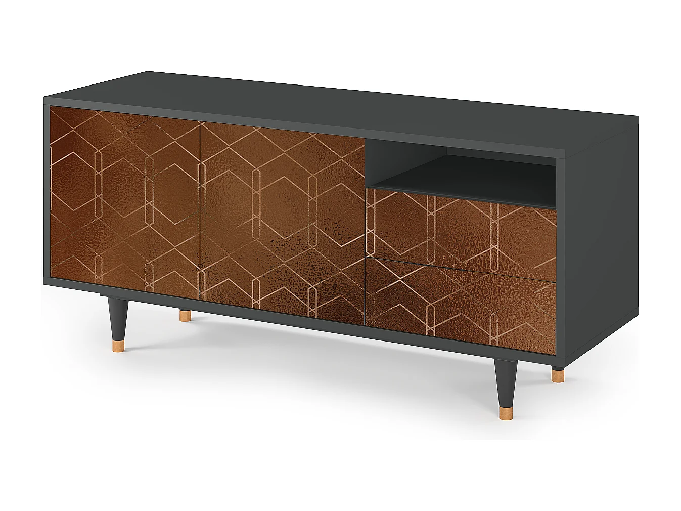 Meuble TV - 125х56х41 cm - T7 - Chocolate Bar, Anthracite