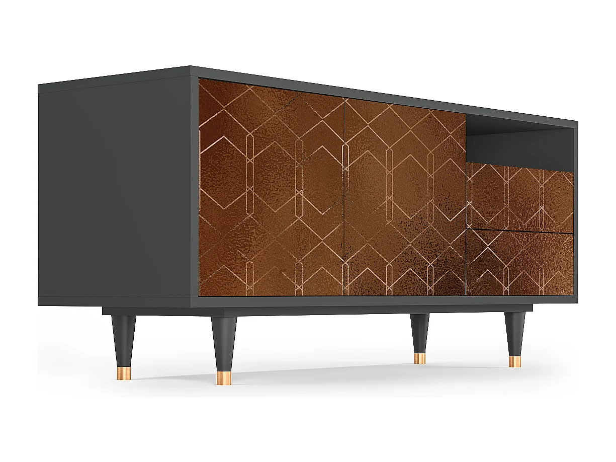 Meuble TV - 125х56х41 cm - T7 - Chocolate Bar, Anthracite