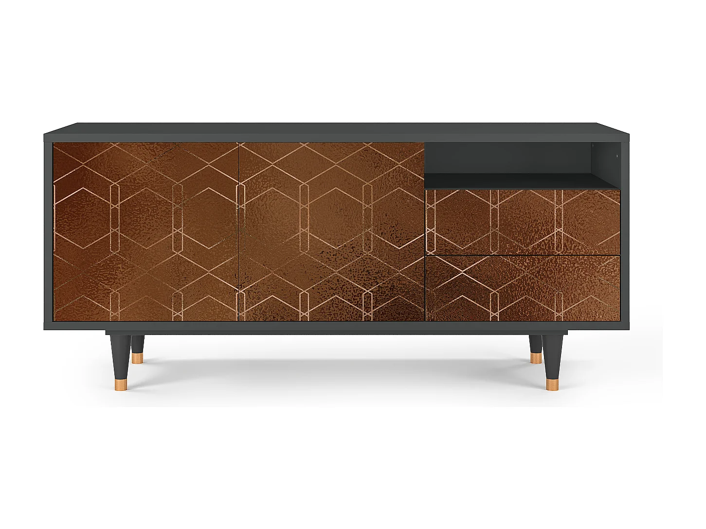 TV-Möbel - 125х56х41 cm - T7 - Chocolate Bar, Anthrazit