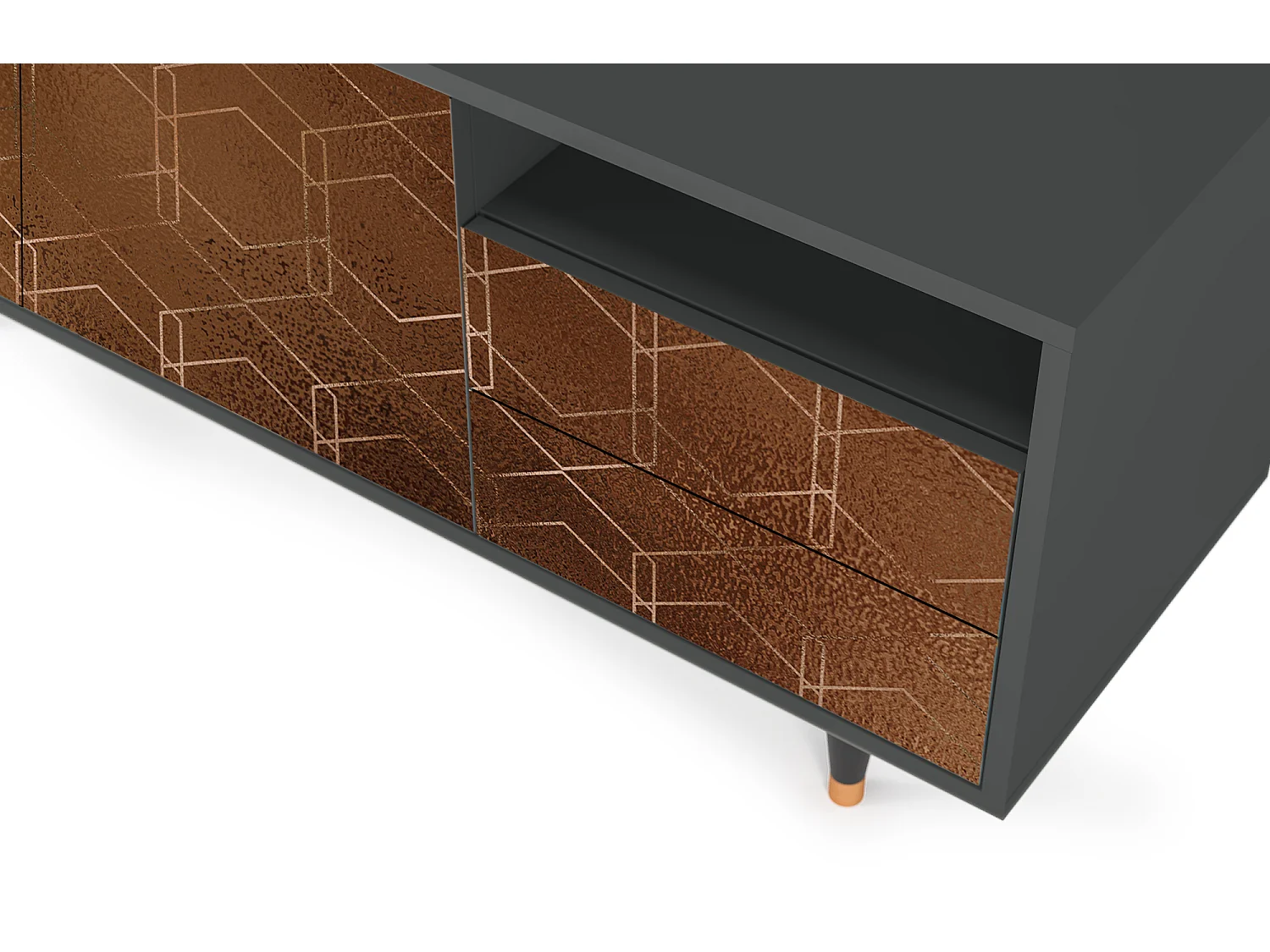 TV-Möbel - 125х56х41 cm - T7 - Chocolate Bar, Anthrazit