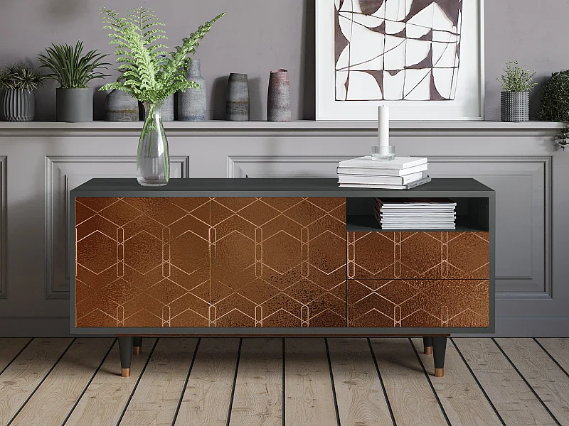 TV-meubel - 125х56х41 cm - T7 - Chocolate Bar, Antraciet