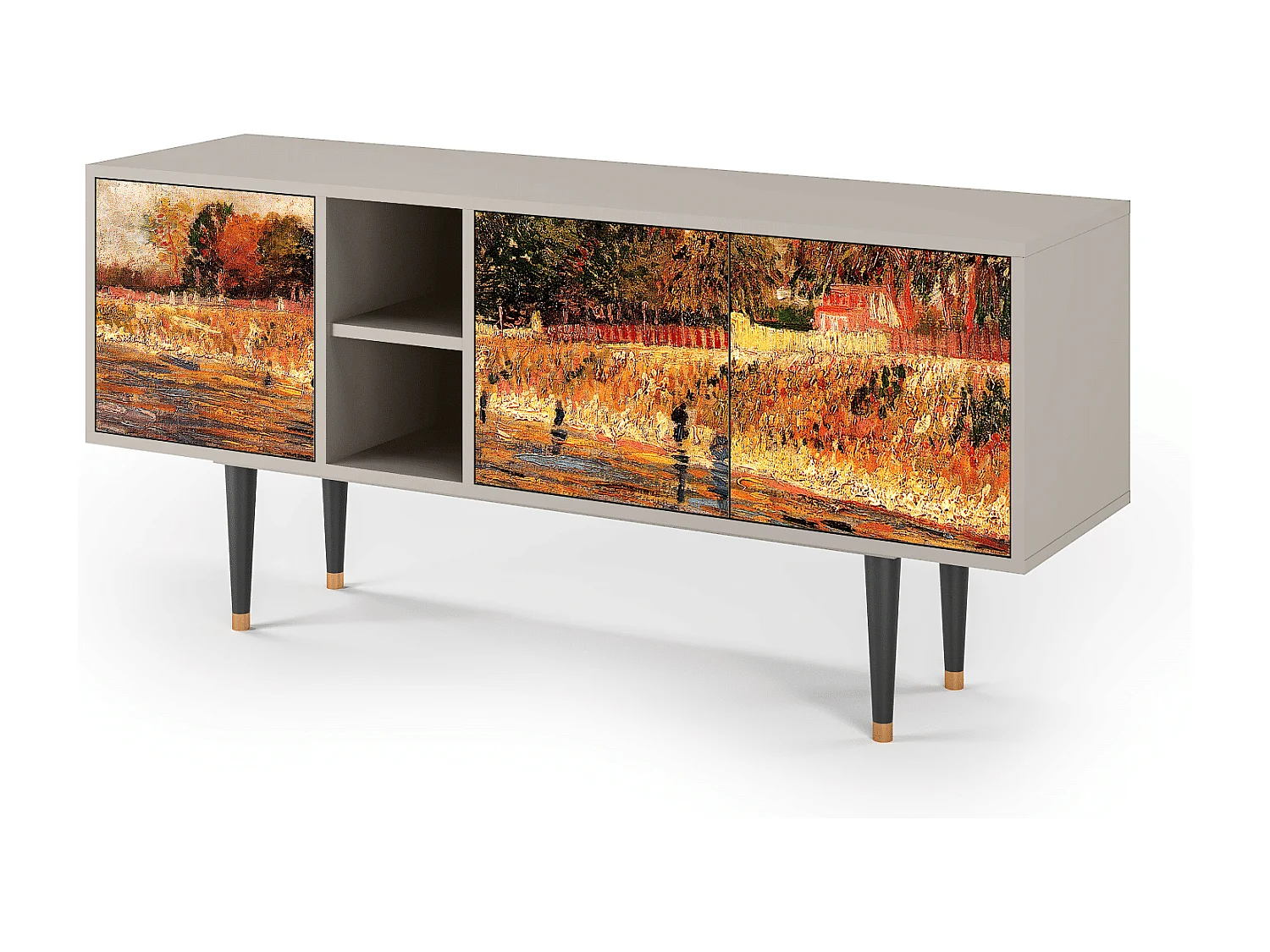 Szafka RTV - 150х69х41 cm - T5 - The Banks, Piaskowy