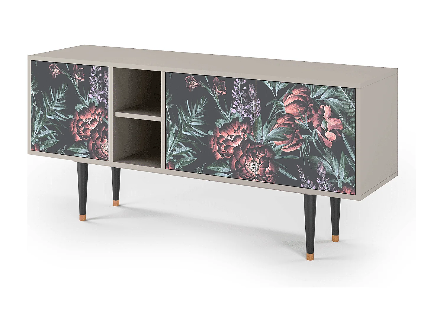 TV-Möbel - 150х69х41 cm - T5 - Dark Peonies, Sand