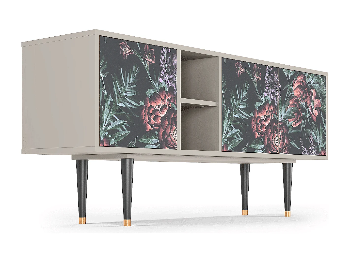 TV-Möbel - 150х69х41 cm - T5 - Dark Peonies, Sand