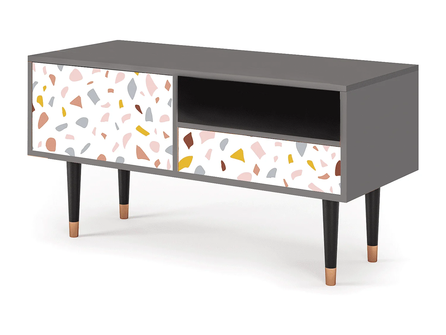 Szafka RTV - 115х59х48 cm - T3 - Marmelade Cheese, Szary