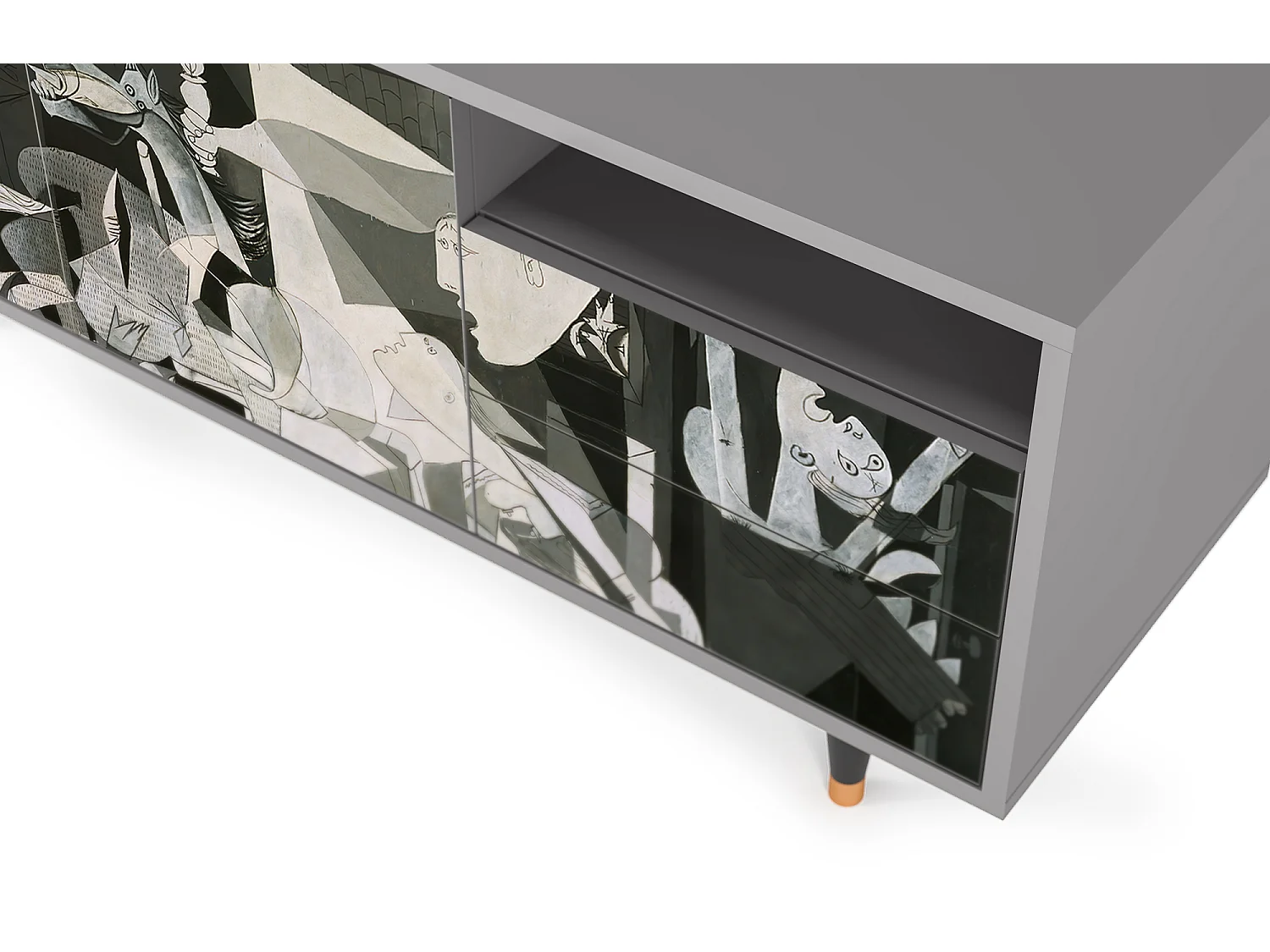 TV-Möbel - 125х56х41 cm - T7 - Guernica by Picasso, Grau