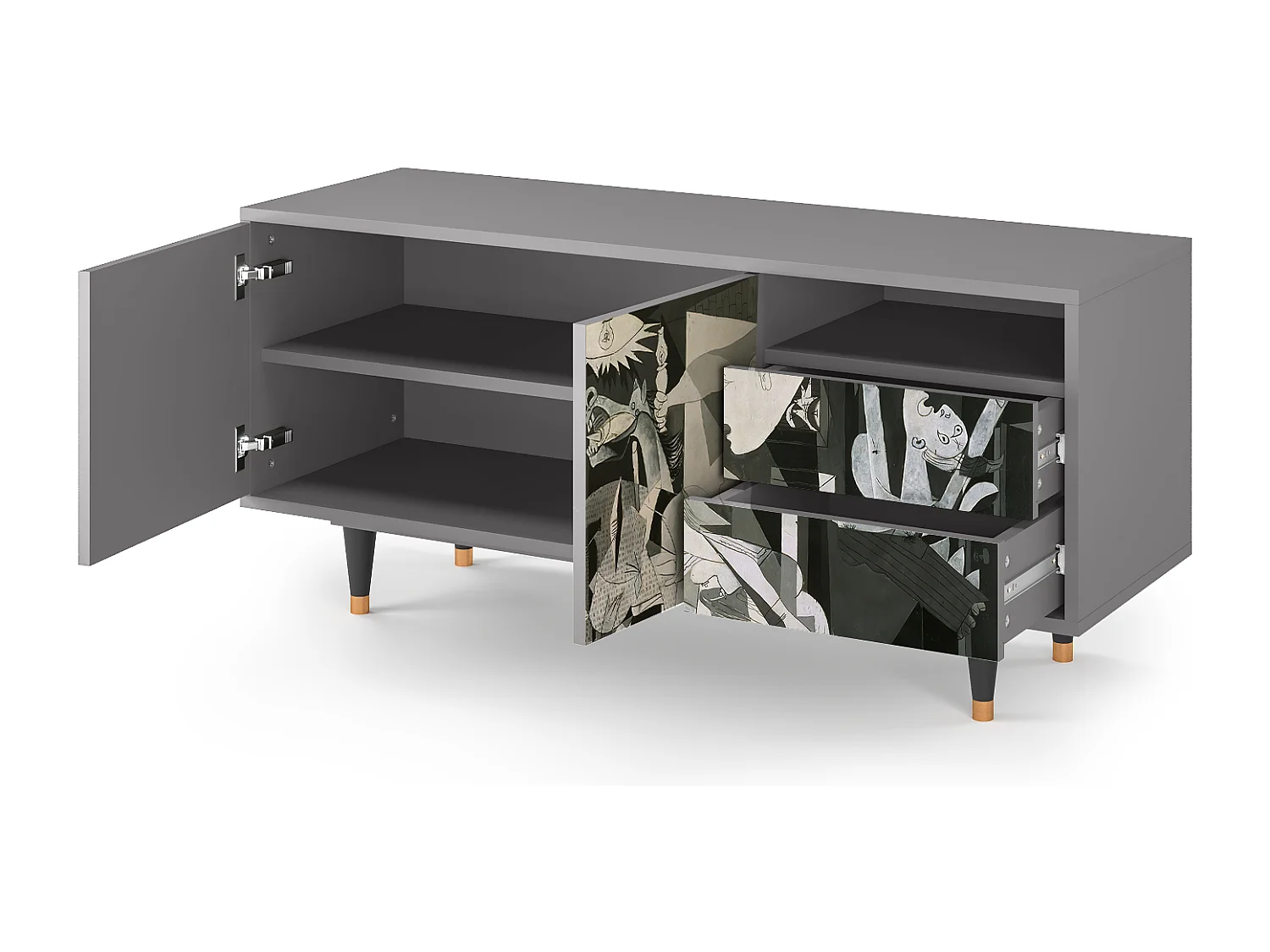 TV-Möbel - 125х56х41 cm - T7 - Guernica by Picasso, Grau