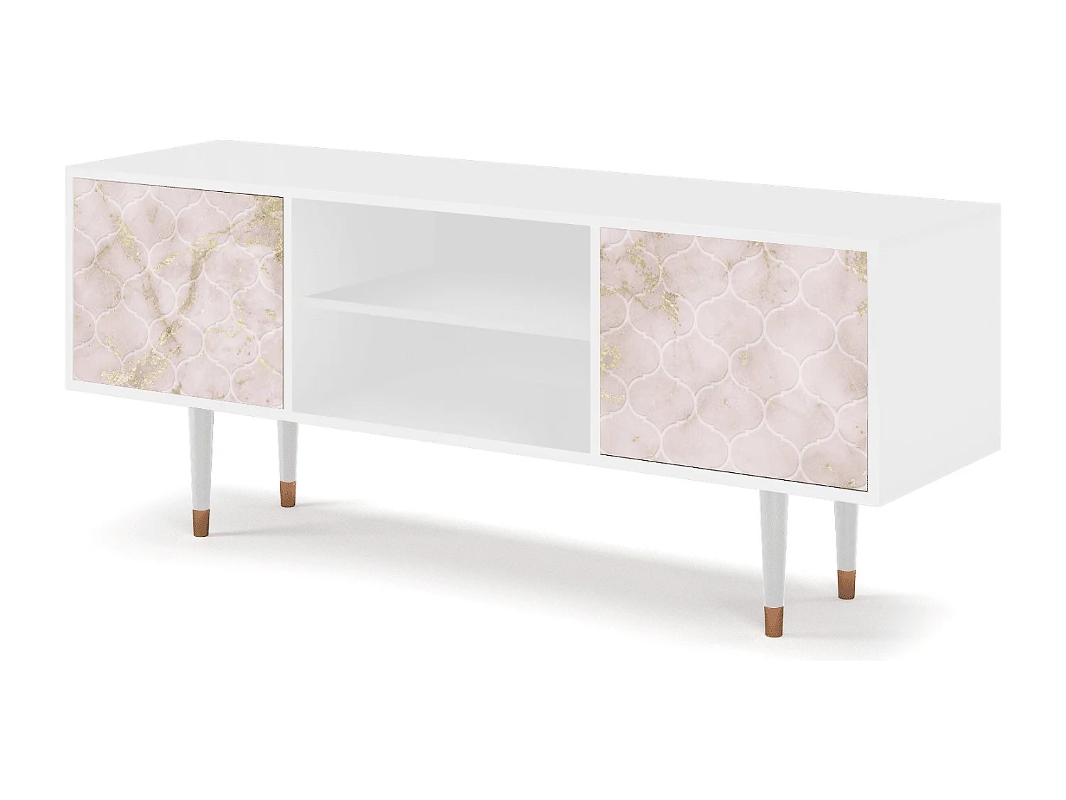 Meuble TV - 170х69х48 cm - T2 - Dirty Roses, Blanc