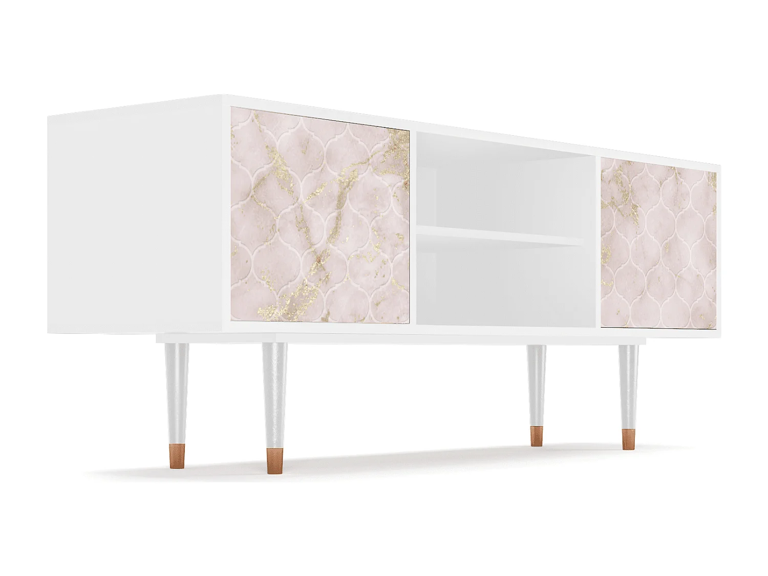 Meuble TV - 170х69х48 cm - T2 - Dirty Roses, Blanc