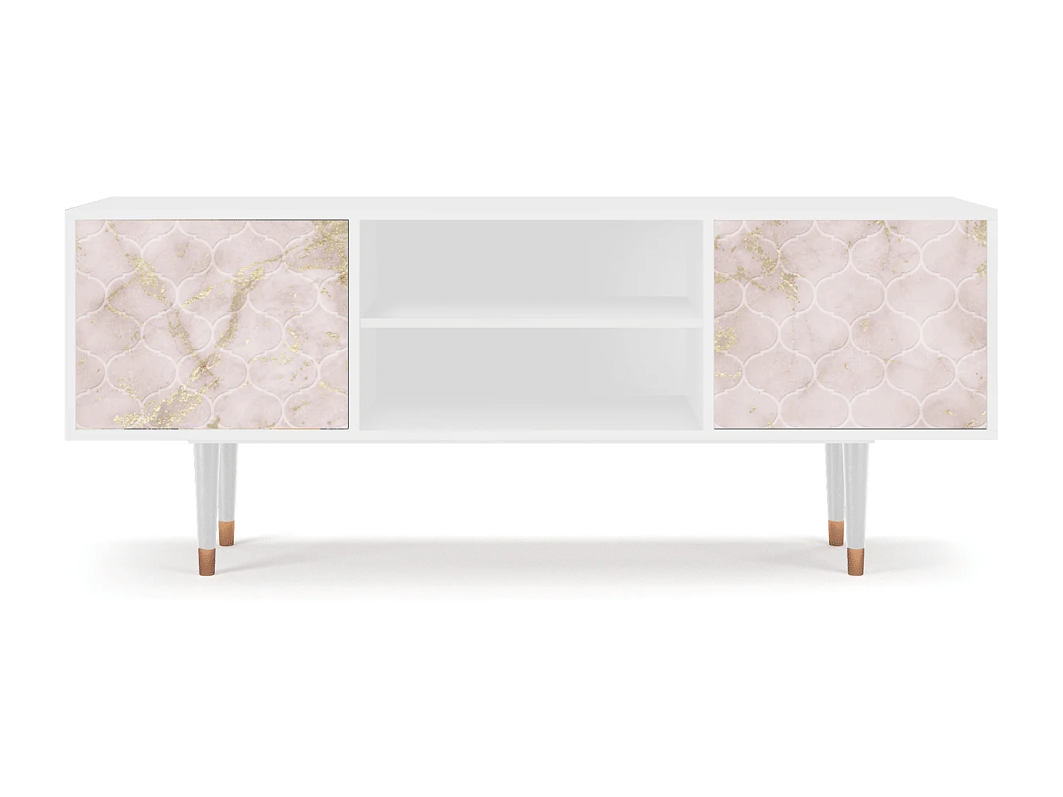 Mobile TV - 170х69х48 cm - T2 - Dirty Roses, Bianco