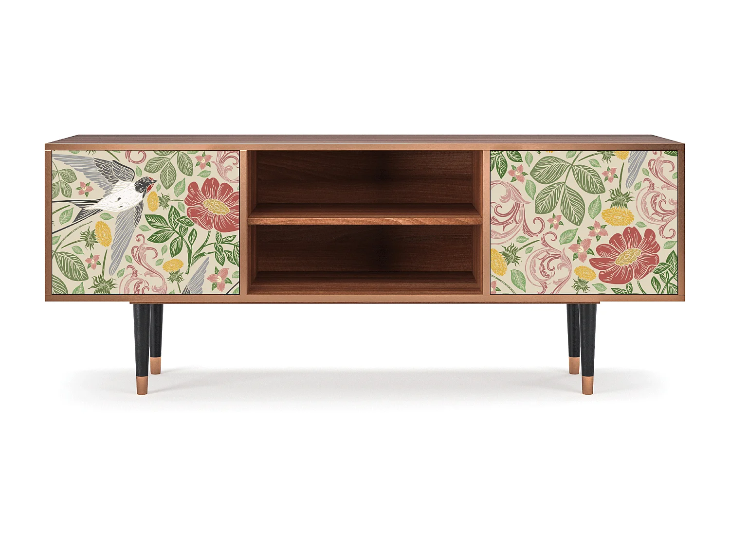 Mobile TV - 170х69х48 cm - T2 - Spring Swallow, Noce