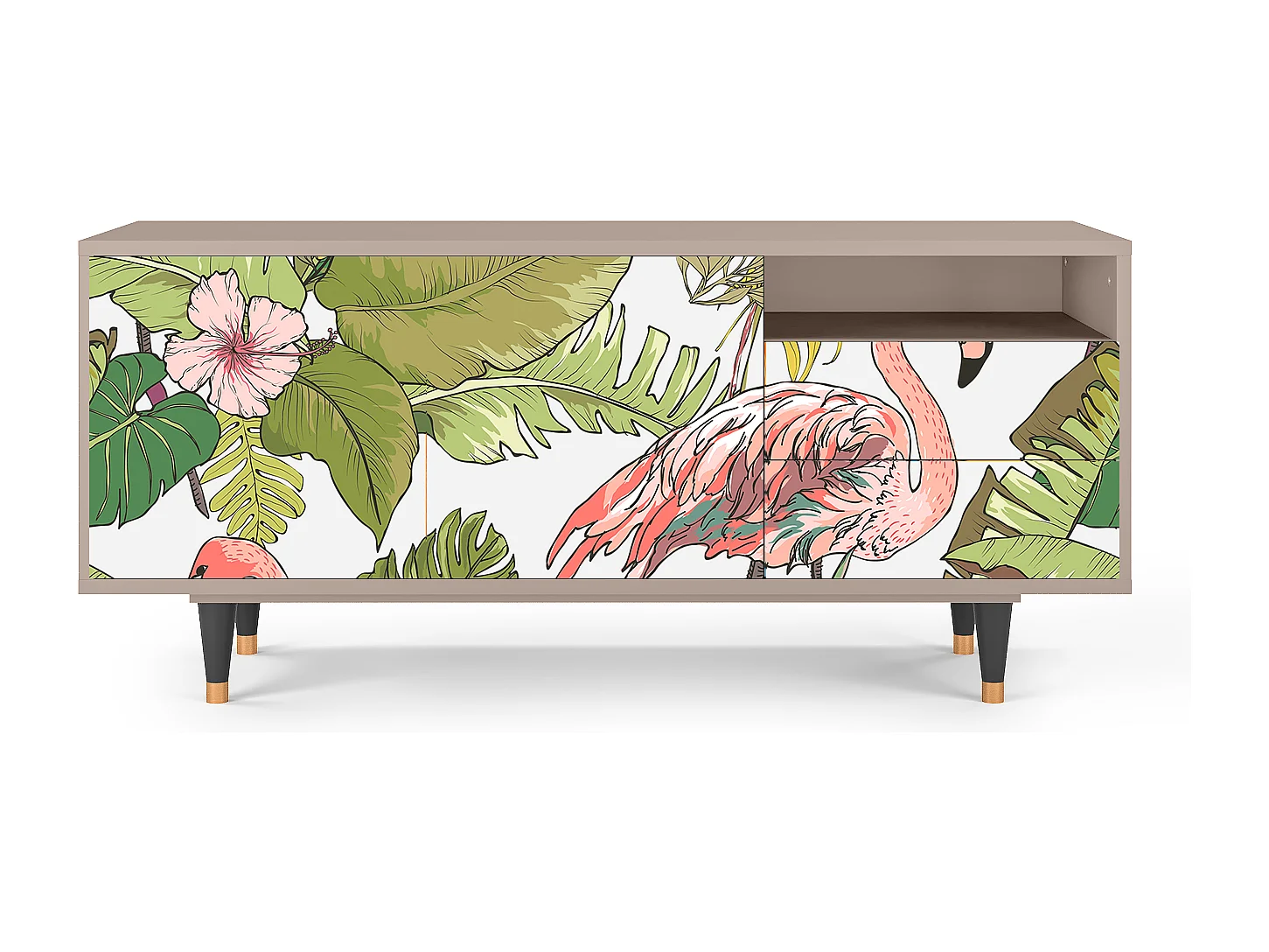 Meuble TV - 125х56х41 cm - T7 - Sweet Flamingo, Latte