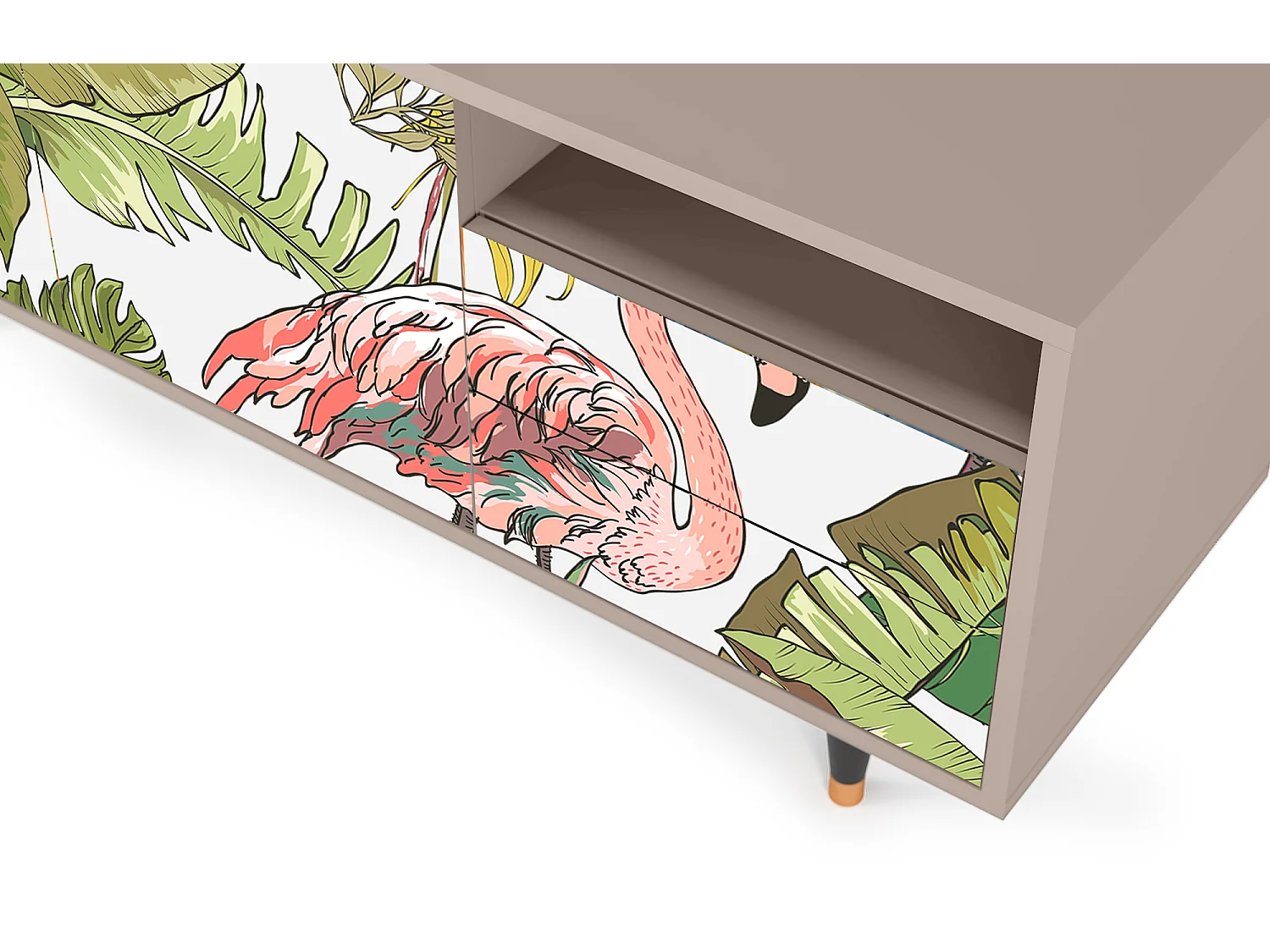 Meuble TV - 125х56х41 cm - T7 - Sweet Flamingo, Latte