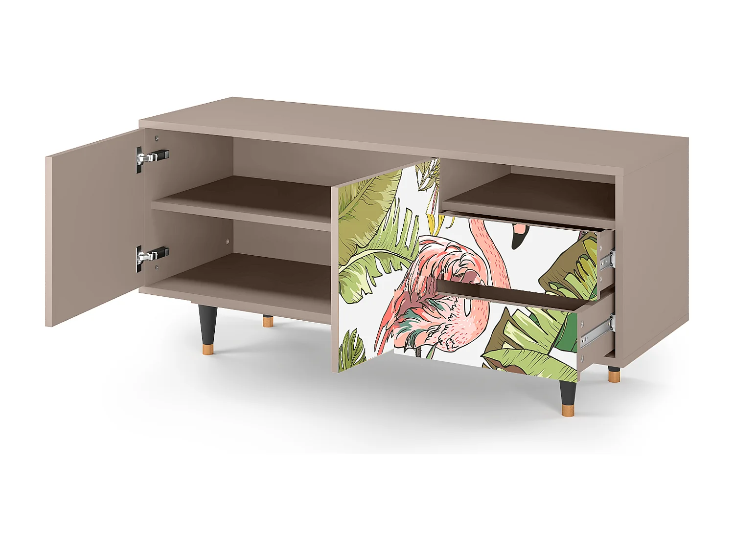 Meuble TV - 125х56х41 cm - T7 - Sweet Flamingo, Latte