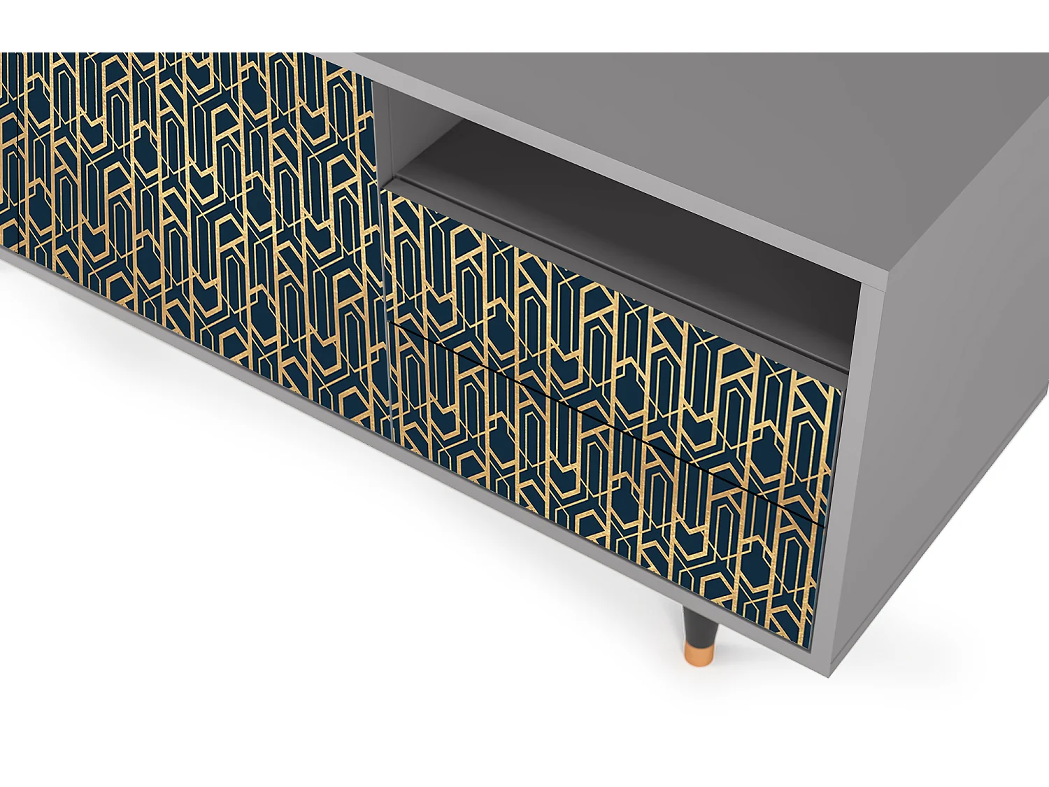 Meuble TV - 125х56х41 cm - T7 - Golden Empire, Gris