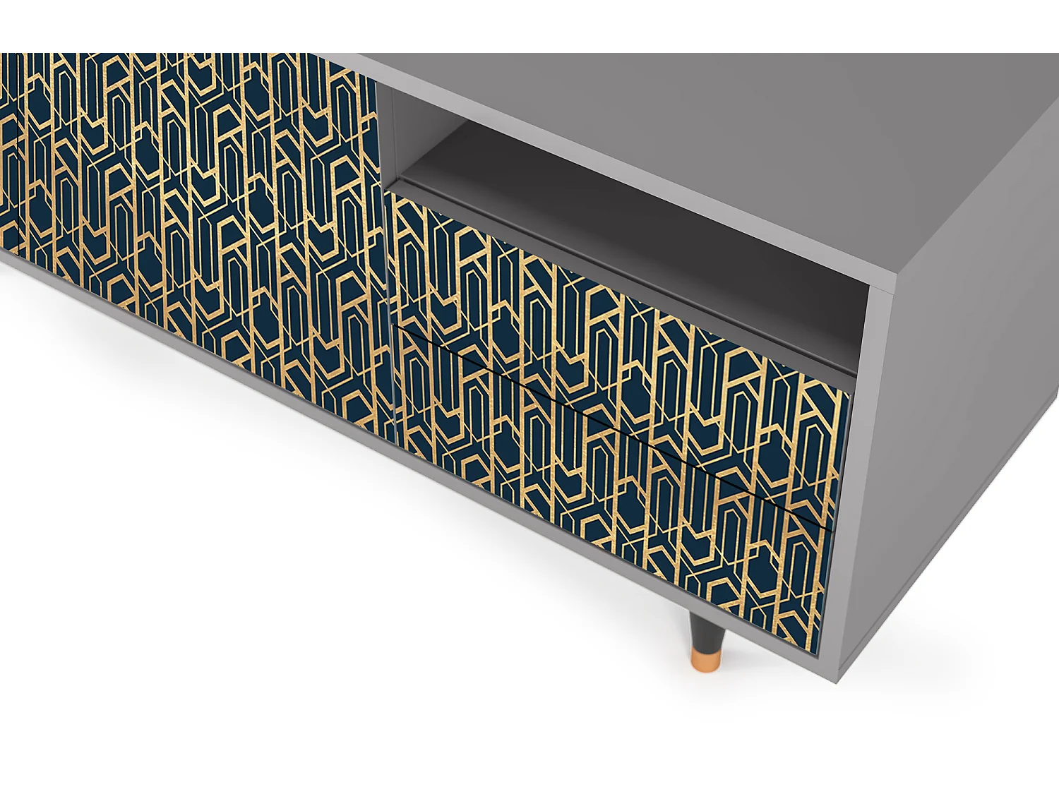 TV-meubel - 125х56х41 cm - T7 - Golden Empire, Grijs