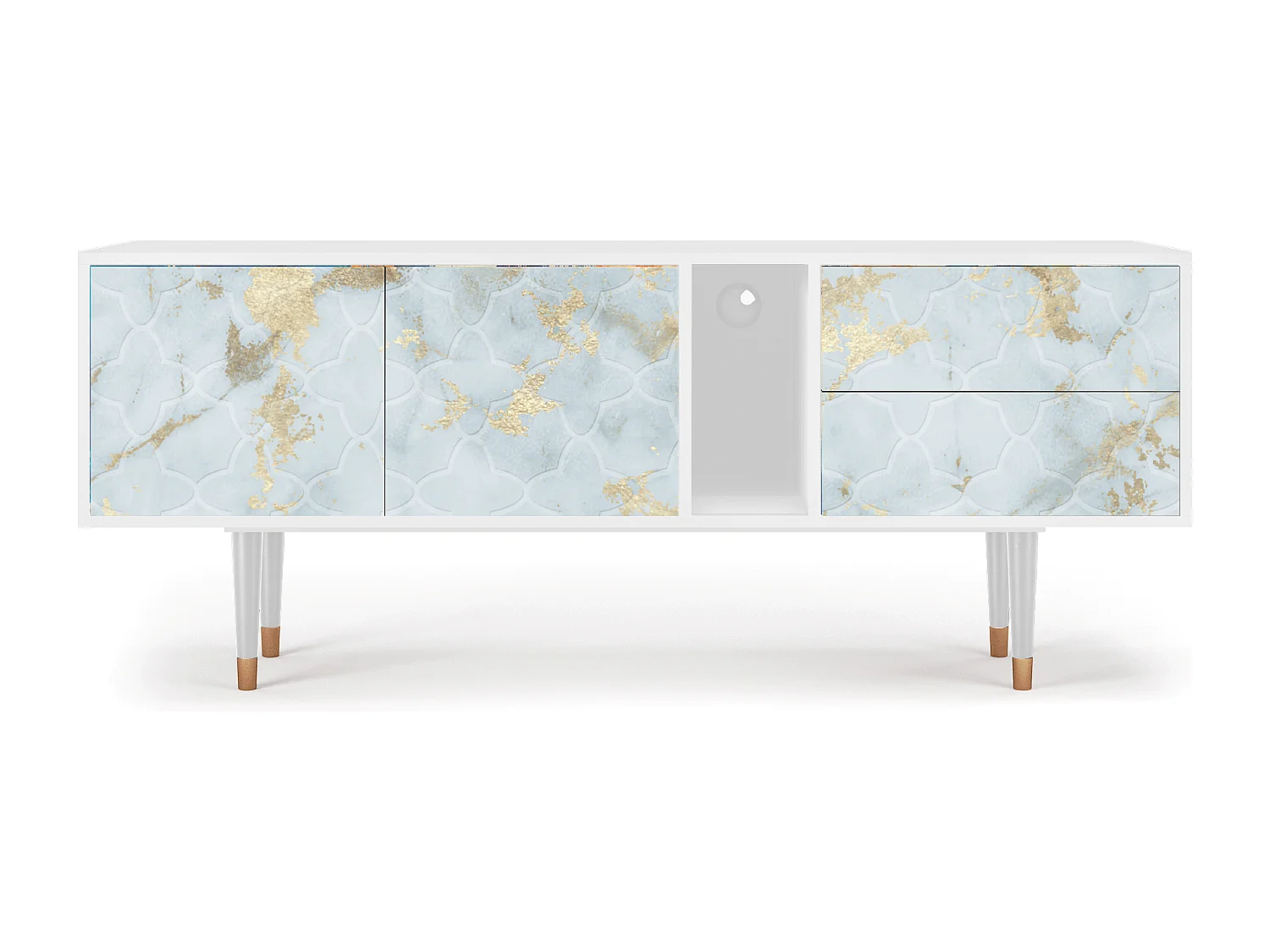 TV-Möbel - 170х69х48 cm - T1 - Golden Waves, Weiß