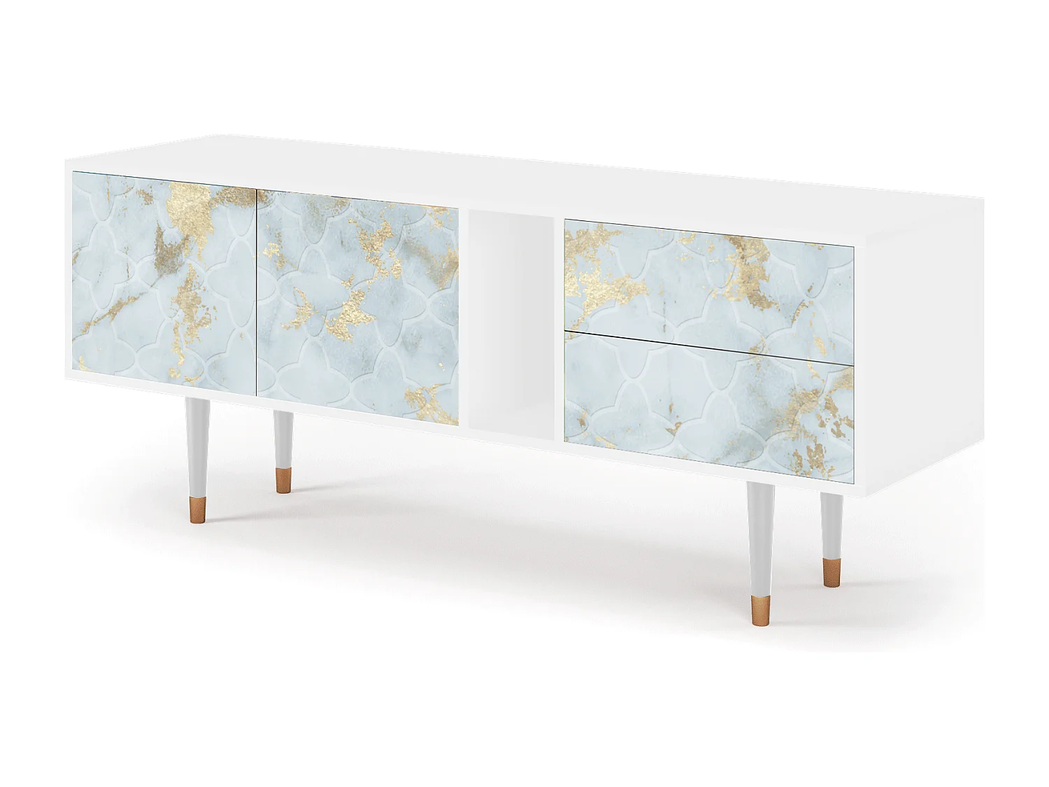 TV-Möbel - 170х69х48 cm - T1 - Golden Waves, Weiß