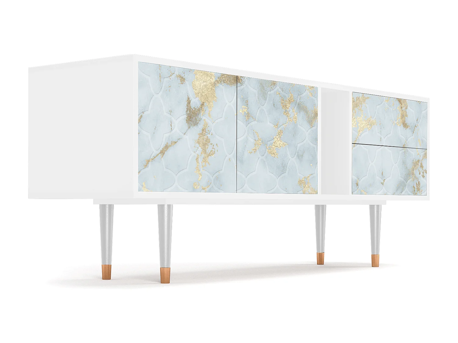 TV-Möbel - 170х69х48 cm - T1 - Golden Waves, Weiß