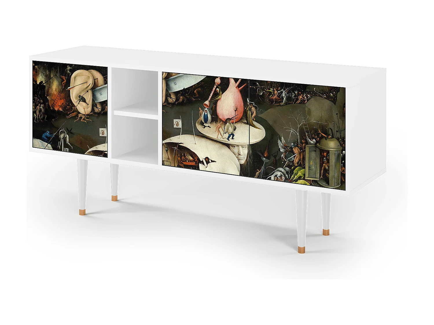 Mueble de TV - 150х69х41 cm - T5 - The Garden 2, Blanco