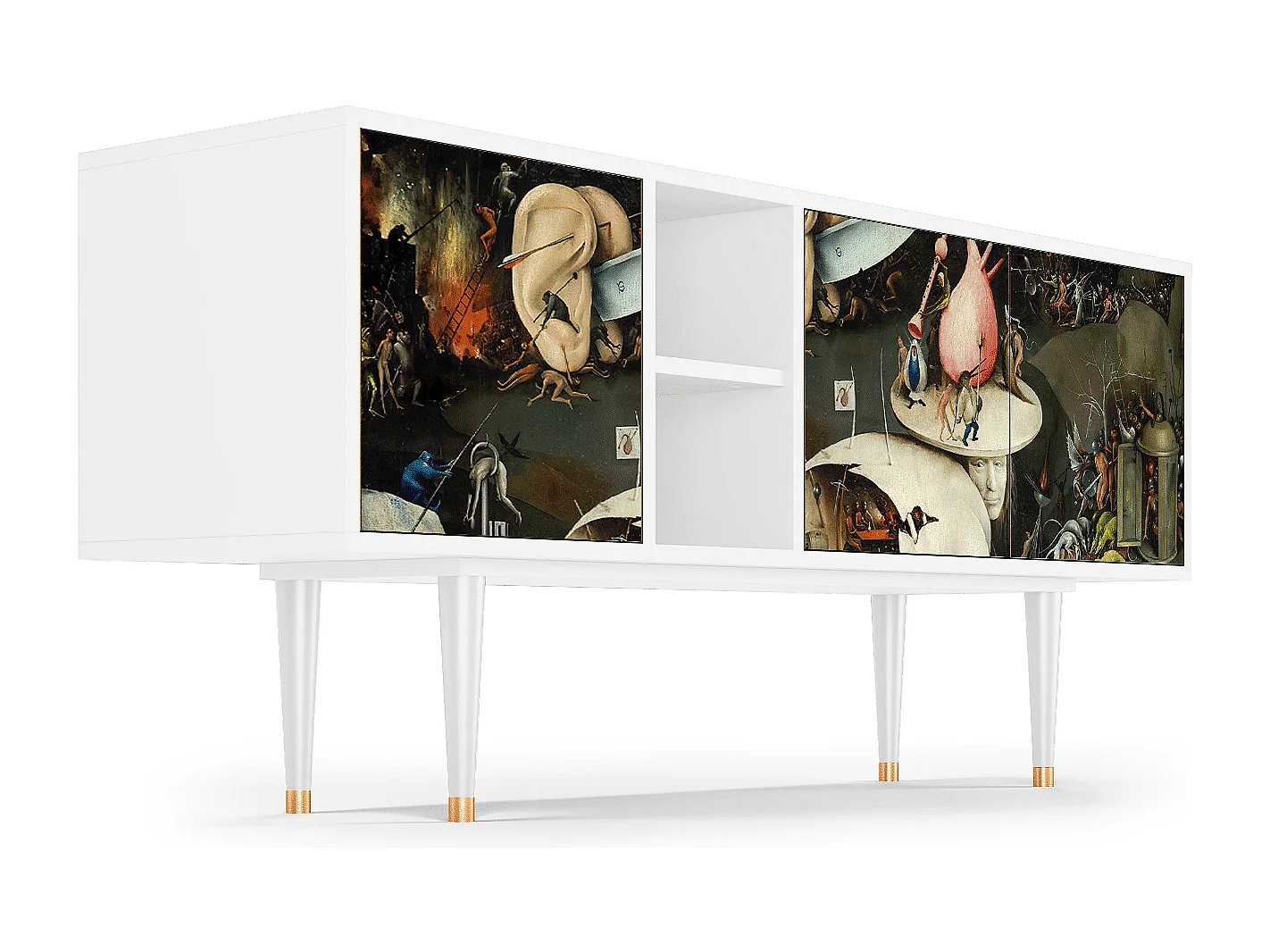 Mueble de TV - 150х69х41 cm - T5 - The Garden 2, Blanco