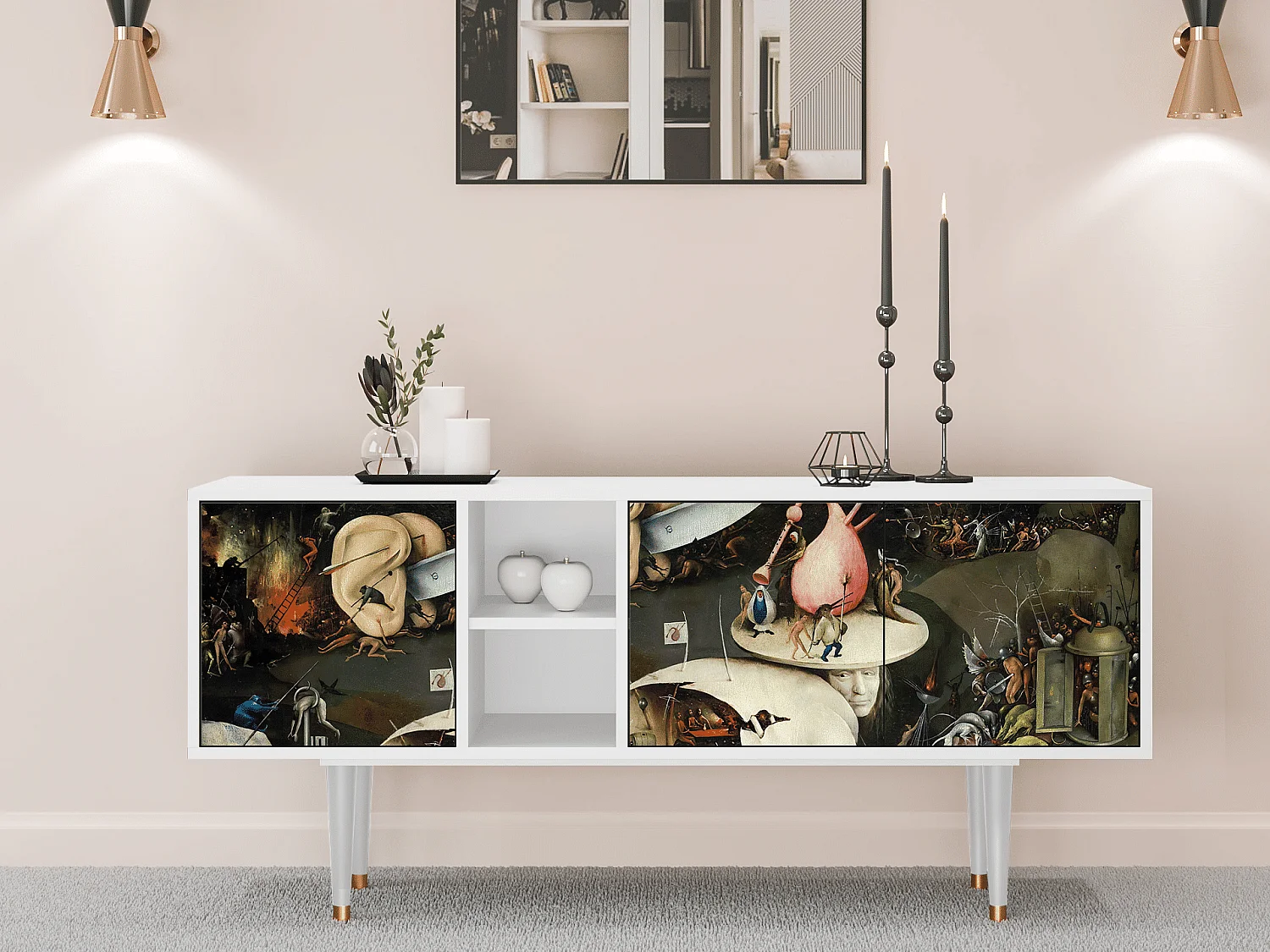 Meuble TV - 150х69х41 cm - T5 - The Garden 2, Blanc