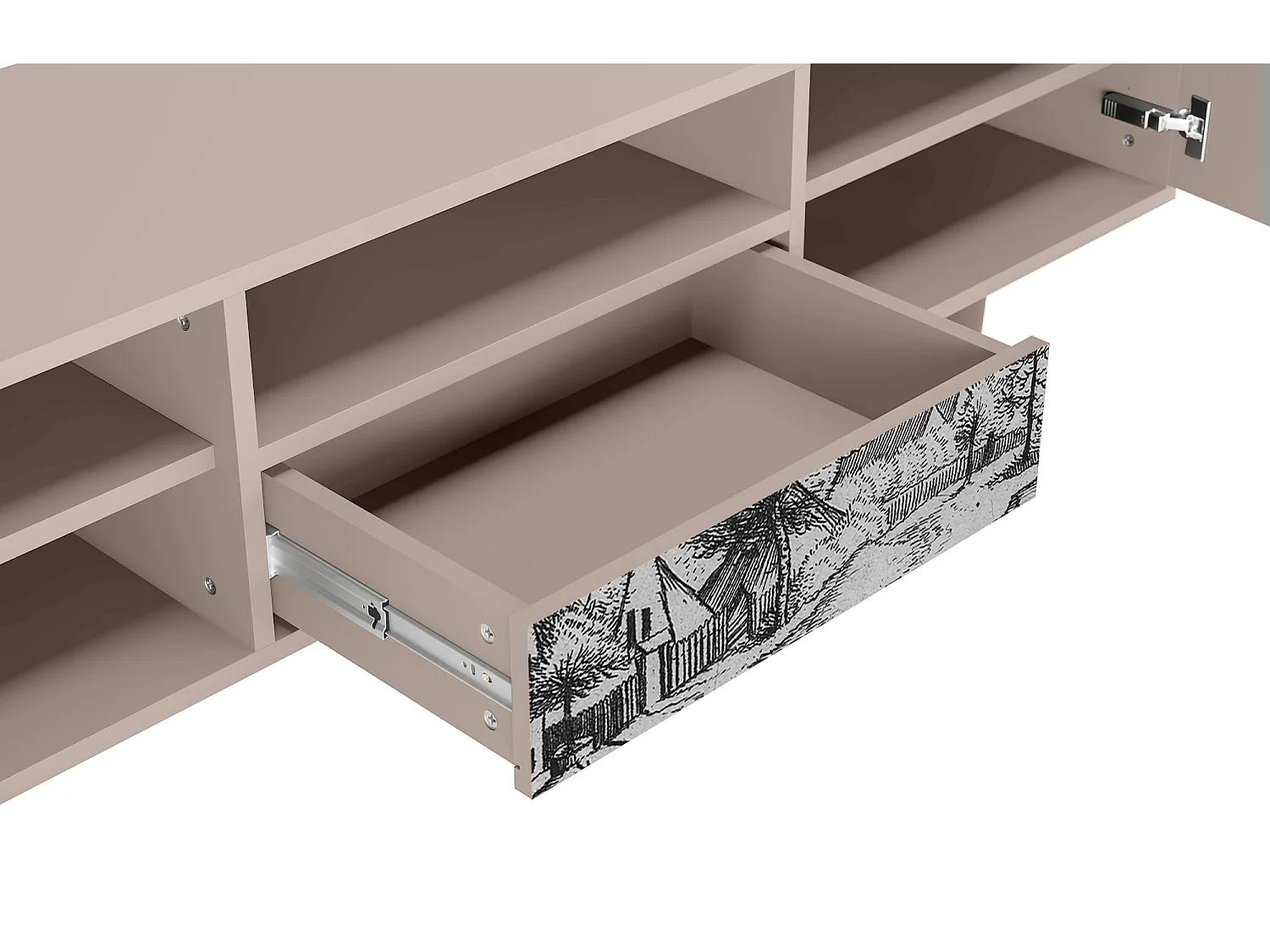 Mueble de TV - 170х59х41 cm - T6 - Country Village, Latte