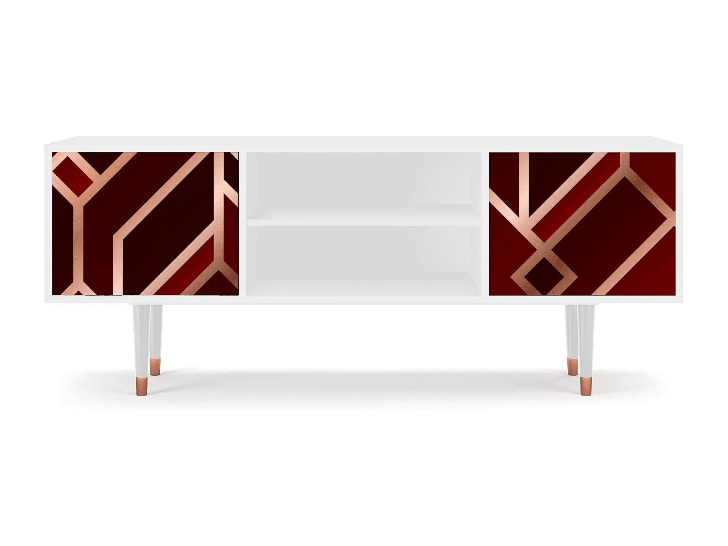 Mueble de TV - 170х69х48 cm - T2 - Velvet 1920's, Blanco