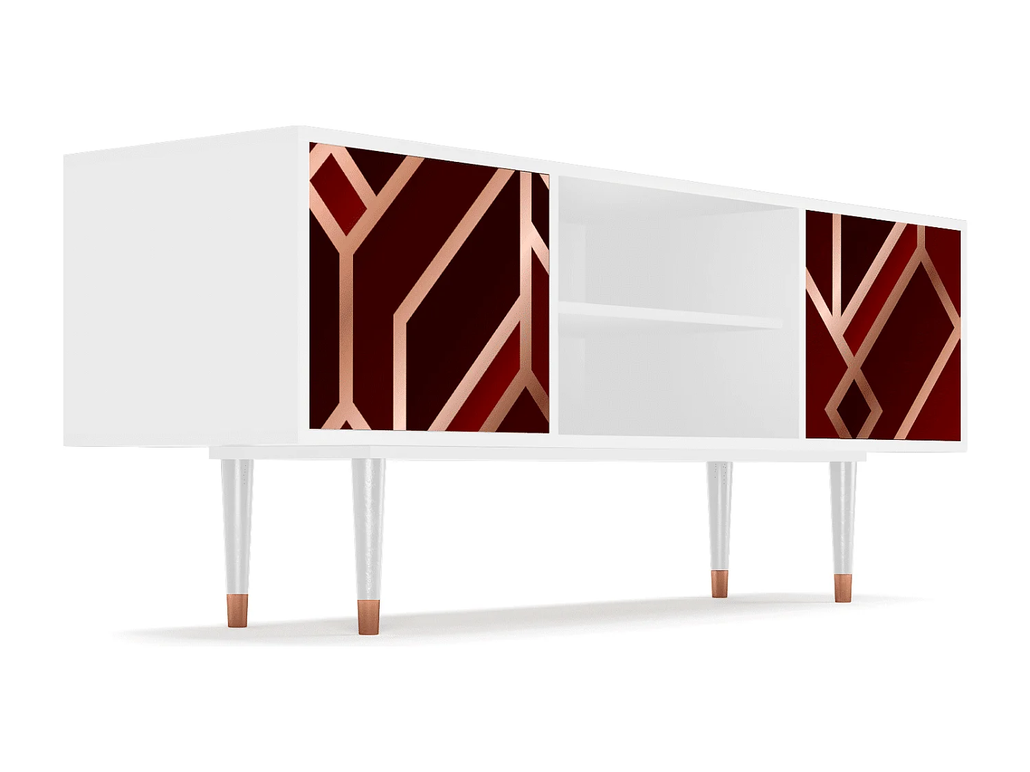 Mueble de TV - 170х69х48 cm - T2 - Velvet 1920's, Blanco