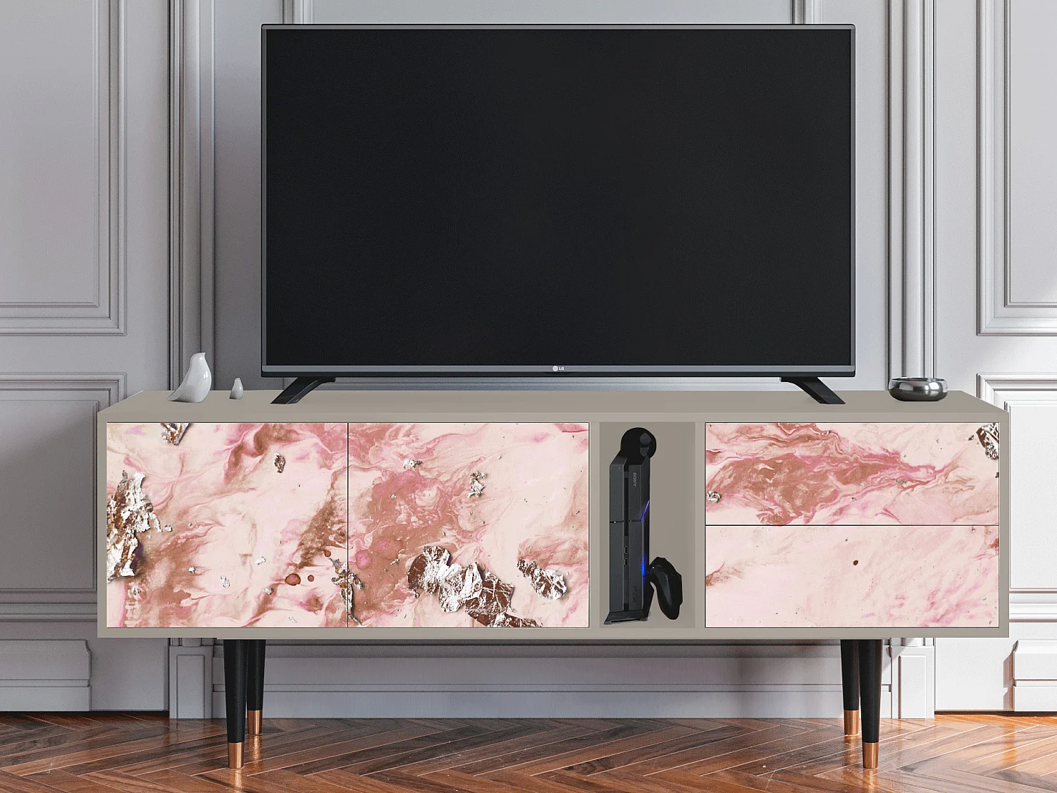 Mueble de TV - 170х69х48 cm - T1 - Cotton Candy, Areia