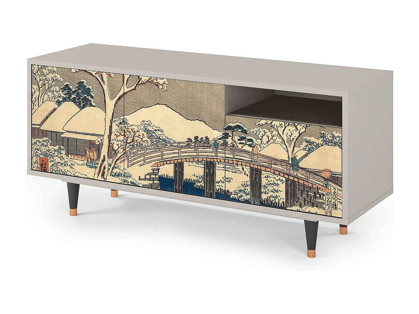 Meuble TV - 125х56х41 cm - T7 - Katabira River, Sable