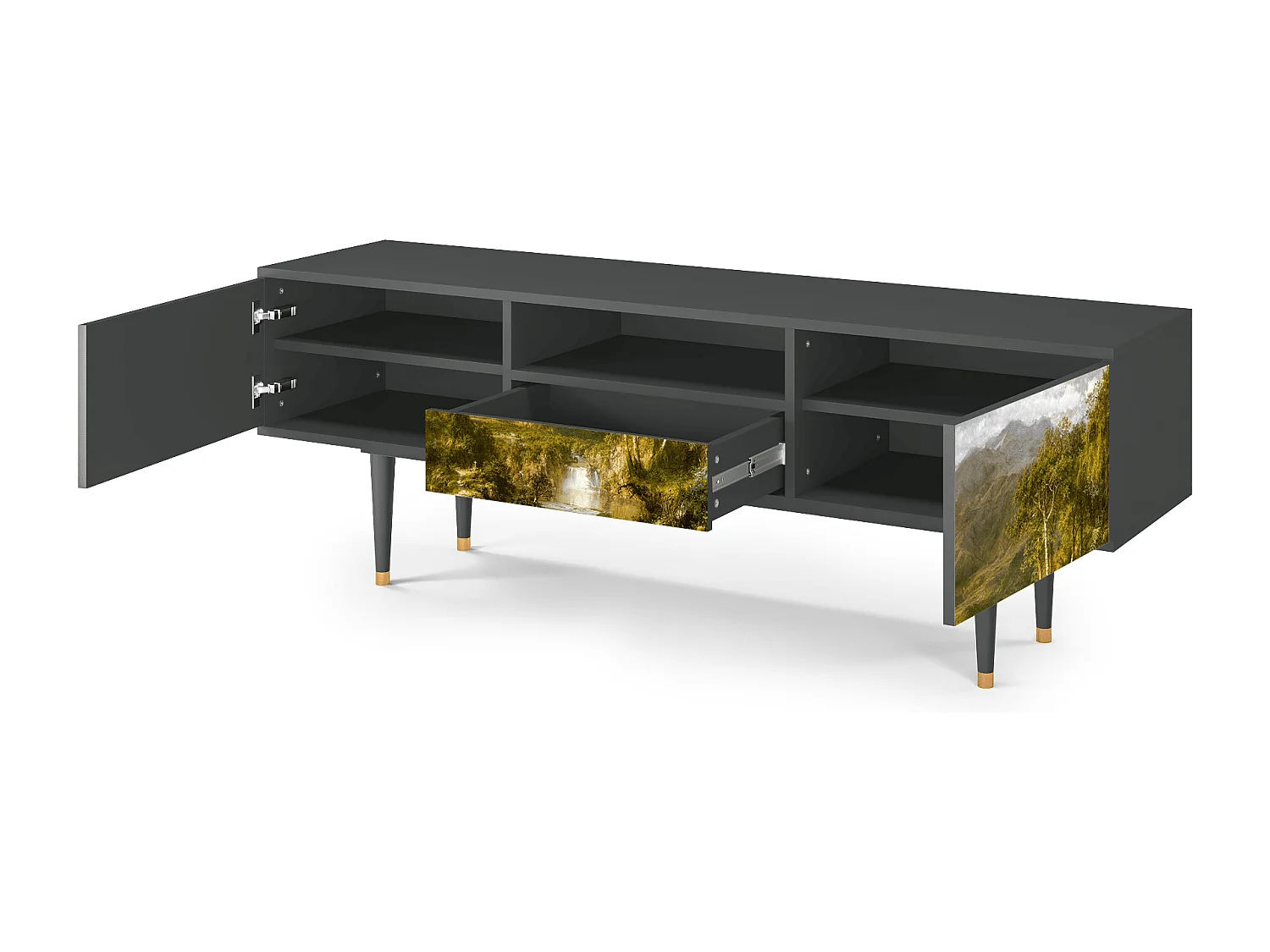 Mueble de TV - 170х59х41 cm - T6 - The Heart of the Andes , Antracite