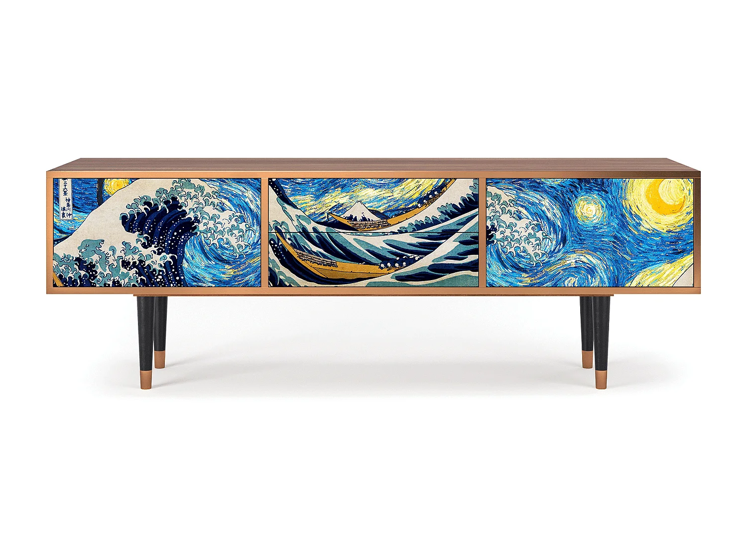 Mueble de TV - 170х59х48 cm - T4 - Great Wave, Nogueira